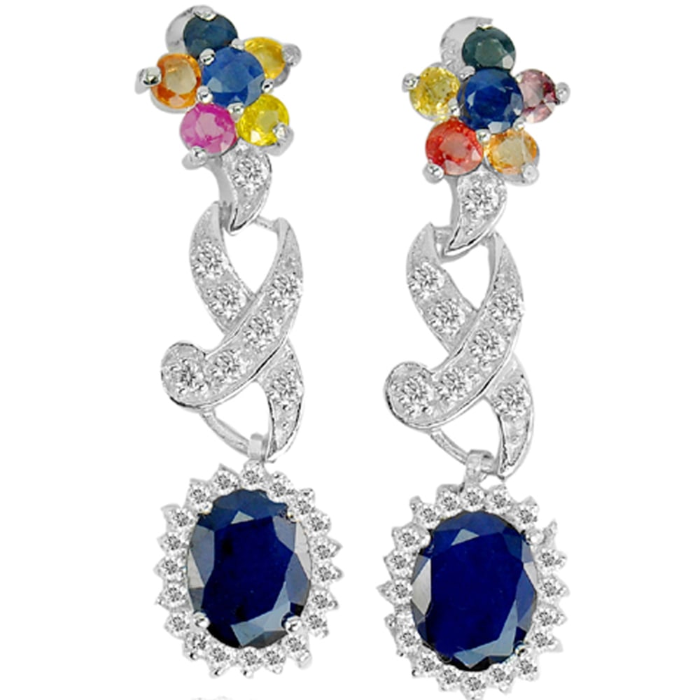 Natural Blue Sapphire Gemstones with 925 Sterling Silver Earrings Jewelry 7.70 G.: Product ID: 207102278 Product Type: 925 Sterling Silver Fine Jewelry Jewelry Weight: 7.70 Grams. Gemstones Color: Blue Metal: Solid Silver 92.5%. Gemstone Detail: Natural Blue Sapphire Oval Size 9 x 7