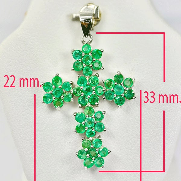 Natural Green Emerald Gemstones with 925 Sterling Silver Pendant Jewelry 3.62 G. (1 of 3)