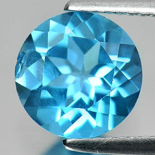 Natural Swiss Blue Topaz Gemstones 2.94 Ct. Round Shape 9.1 Mm.: Product ID: 807157083 Product Name: Natural Blue Topaz Weight: 2.94 CT. Size: 9.1 x 9.1 x 5.4 MM. Shape: Round Color: Swiss Blue Clarity:SI1 Luster: Good Gems Origin: Brazil Treatment: Treated Crystal