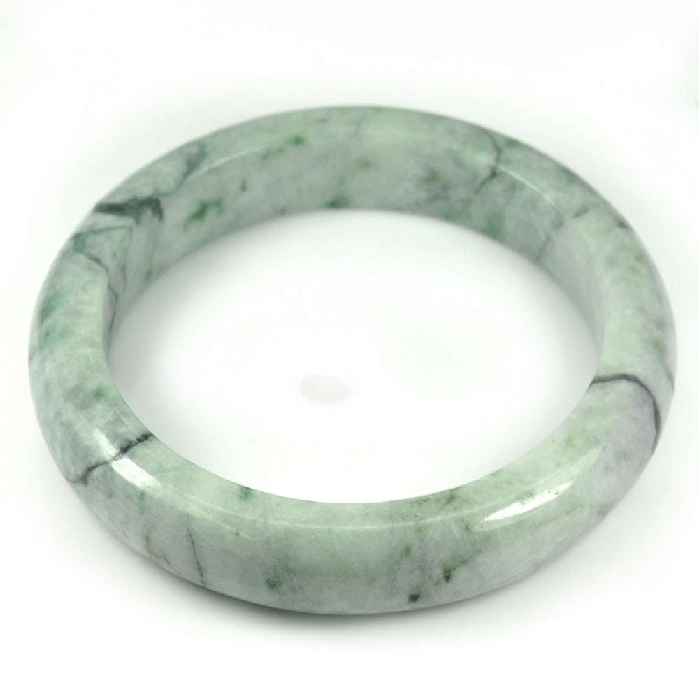 Natural Green Jade Gemstones Bangle 355.48 Ct. Diameter 59 Mm. (1 of 3)