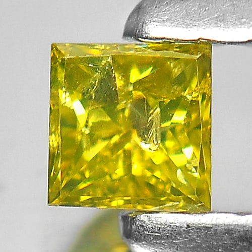 Natural Yellow Loose Diamond 0.12 Ct. Square Princess Cut 2.8 Mm.: Product ID: 802104015 Product Name: Natural Enhanced Diamond Weight: 0.12 CT. Size: 2.8 x 2.7 x 2 MM. Shape: Square Princess Cut Color: Yellow Clarity:SI1 Luster: Scintillating Gems Origin: Belgium Tr