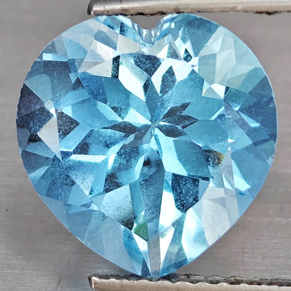 Natural Baby Blue Topaz Gemstones 5.48 Ct. Heart Shape 11 Mm. (1 of 3)