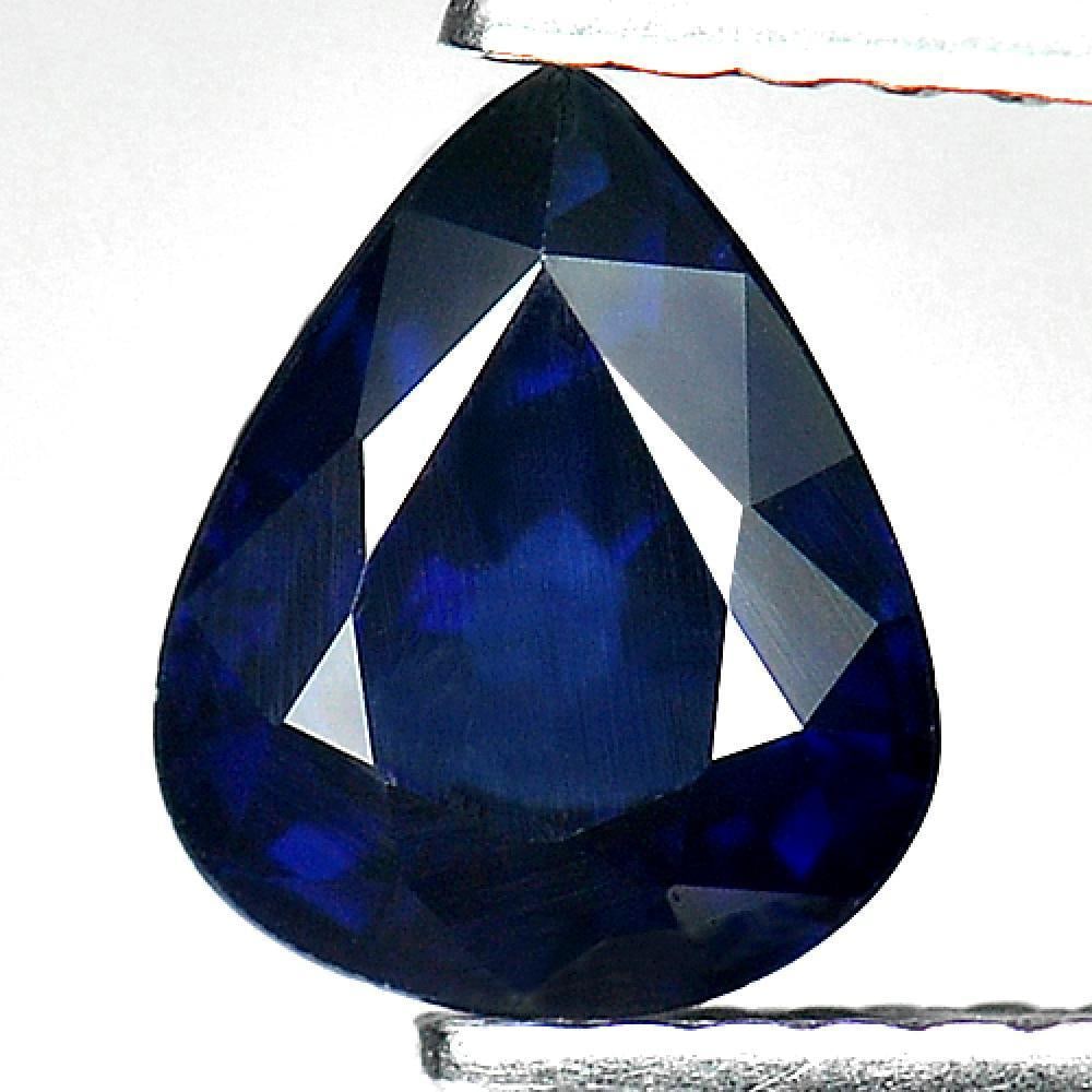 Natural Blue Sapphire Gemstones 1.27 Ct. Pear Shape 7.2 x 5.9 Mm.: Product ID: 806009165 Product Name: Natural Blue Sapphire Weight: 1.27 CT. Size: 7.2 x 5.9 x 3.9 MM. Shape: Pear Color: Blue Clarity:VSI Luster: Good Gems Origin: Thailand Treatment: Heated Crystal St