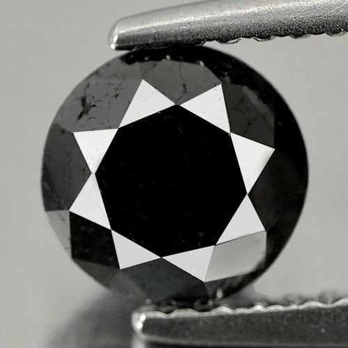 Natural Black Diamond 1.21 Ct. Round Brilliant Cut 6.3 Mm. (1 of 3)