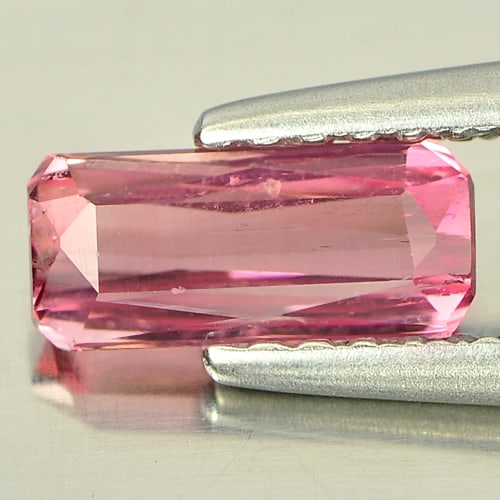 Natural Purplish Pink Tourmaline Gemstones 0.77 Ct. Octagon Shape 7.8 x 3.5 Mm.: Product ID: 807232805 Product Name: Natural Tourmaline Weight: 0.77 CT. Size: 7.8 x 3.5 x 2.9 MM. Shape: Octagon Color: Purplish Pink Clarity:VSI Luster: Good Gems Origin: Nigeria Treatment: Unheated 
