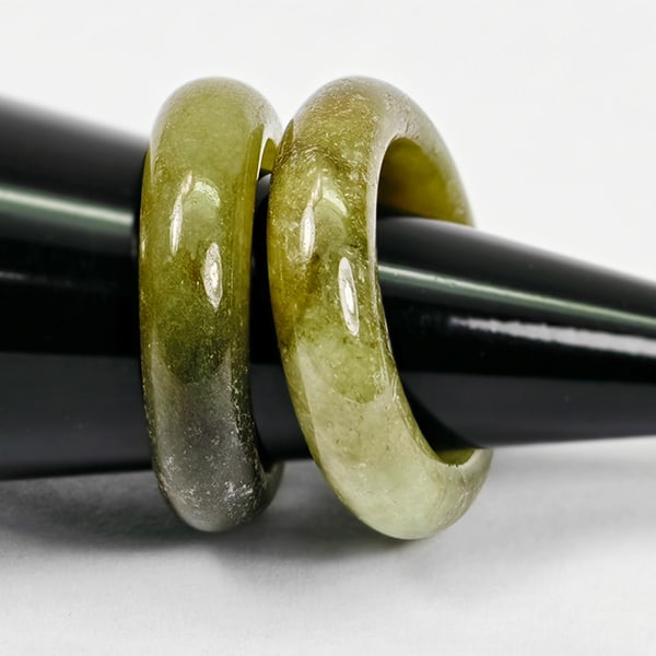 Natural Multi Color Jade Gemstones 24.78 Ct. 2 Pcs. Round Cabochon Rings Size 4.5: Product ID: 819814653 Product Name: Natural Gemstones Weight: 24.78 CT. Size: 21 x 16 MM. Shape: Round Cabochon Color: Multi-Color Clarity:Opaque Luster: Good Gems Origin: Burma Treatment: Unheated Cr
