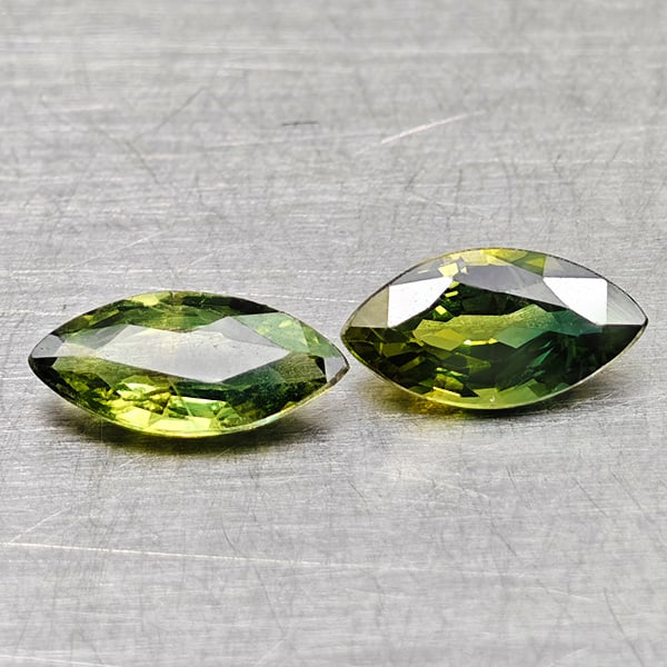 Natural Green Sapphire Gemstones 1.01 Ct. 2 Pcs. Marquise Shape 7.2 x 3.7 Mm.: Product ID: 806162004 Product Name: Natural Green Sapphire Weight: 1.01 CT. Size: 7.2 x 3.7 x 2.6 MM. Shape: Marquise Shape Color: Green Clarity:VSI Luster: Good Gems Origin: Thailand Treatment: Heate
