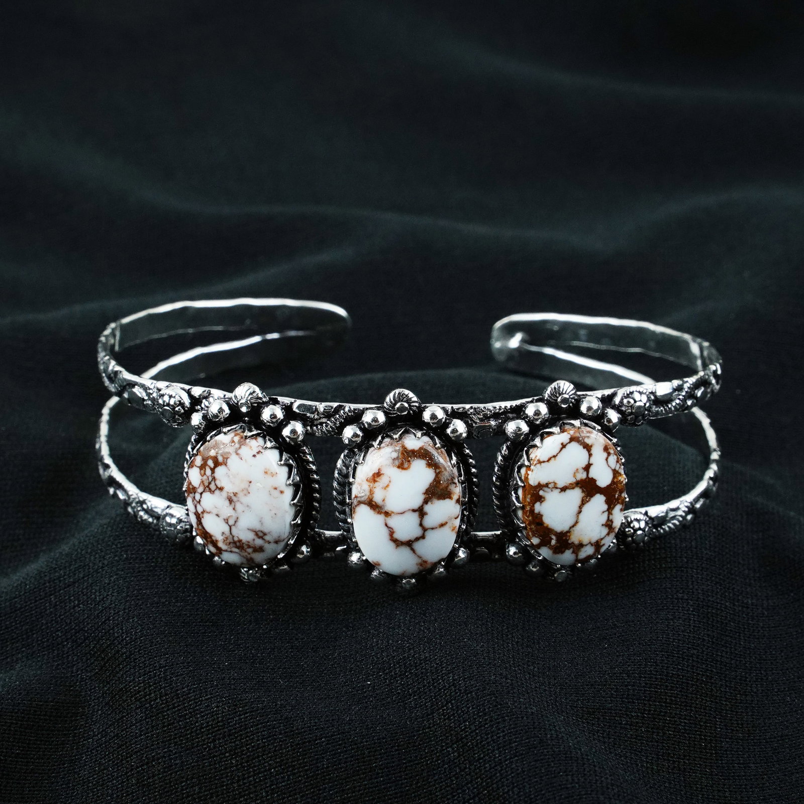 Natural Wild Horse Silver Plated Handmade Cuff Bangle (1 of 3)