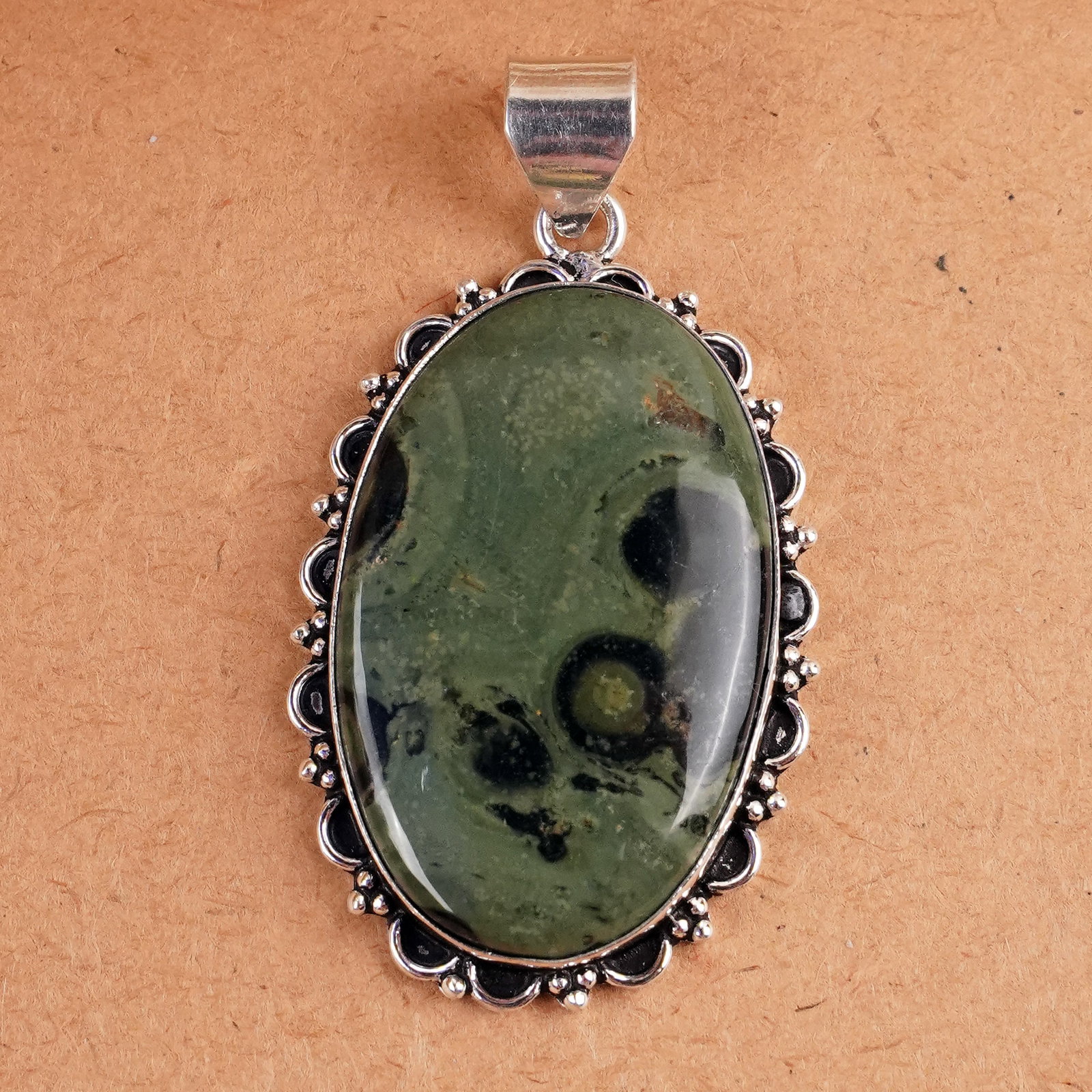 Natural Star Galaxy Jasper Silver Plated Handmade Pendant (1 of 3)