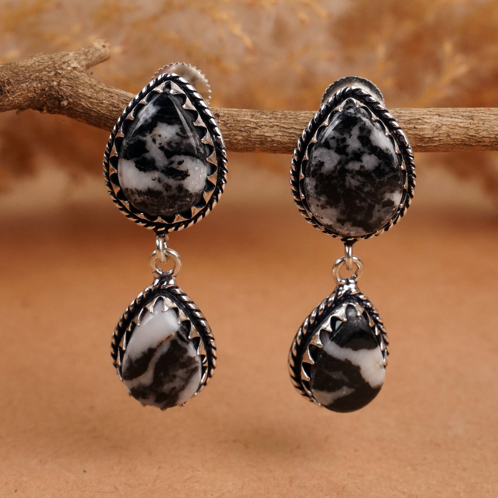 Natural Zebra Jasper Silver Plated Handmade Stud Earring: Product ID: 260406132759 Product - Handmade Silver Plated Stud Earring Metal - 925 Sterling Silver Plated Earring Type - Stud Gemstone - Zebra Jasper Gemstone Origin - Africa Gemstone Size - 12X16 MM 