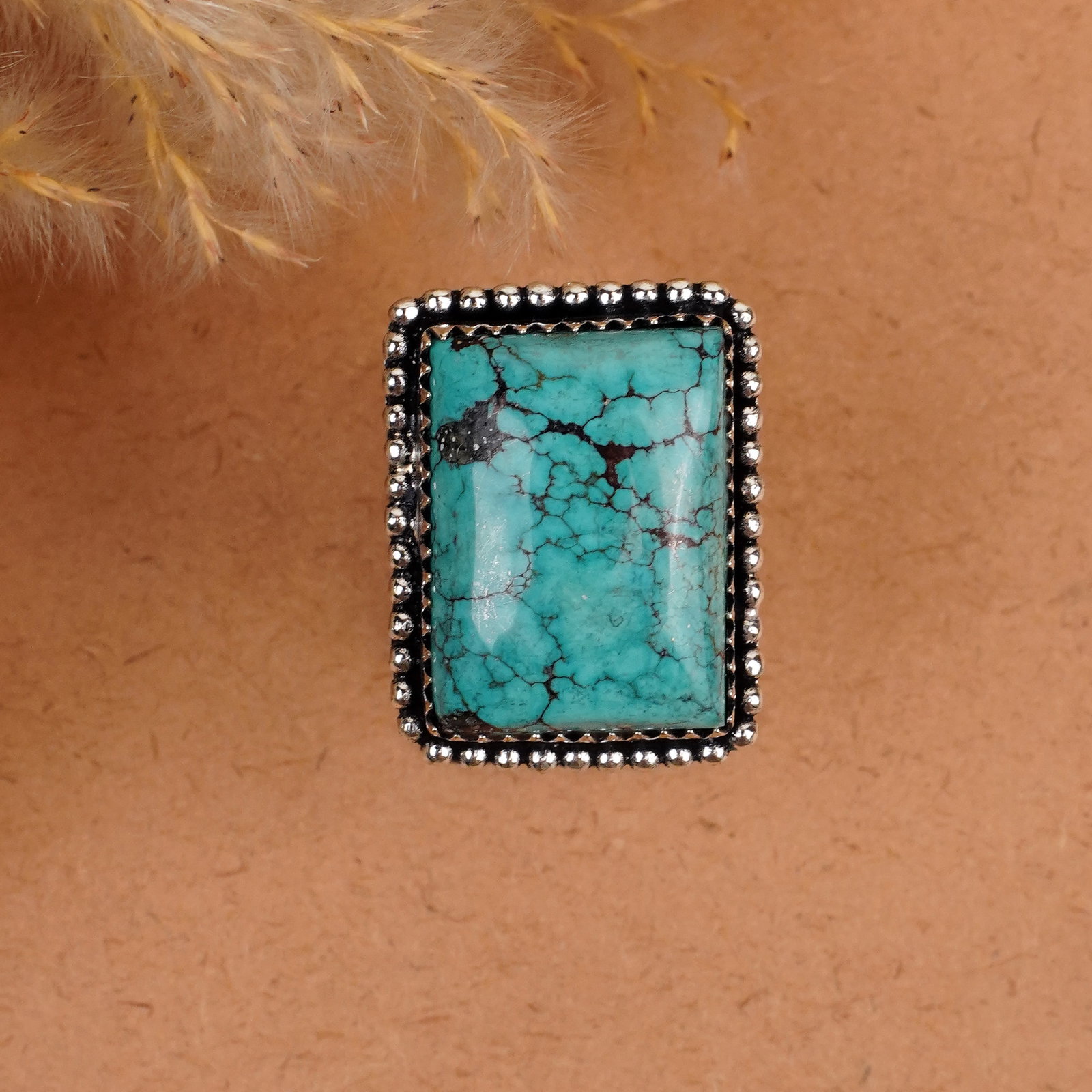Natural Turquoise Silver Plated Handmade Ring - 10MM: Product ID: 260410184620 Product - Handmade Silver Plated Ring Metal - 925 Sterling Silver Plated Ring Size - 10MM Gemstone - Turquoise Gemstone Origin - Tibet Gemstone Size - 2X1.5 CM Gemstone Shape 
