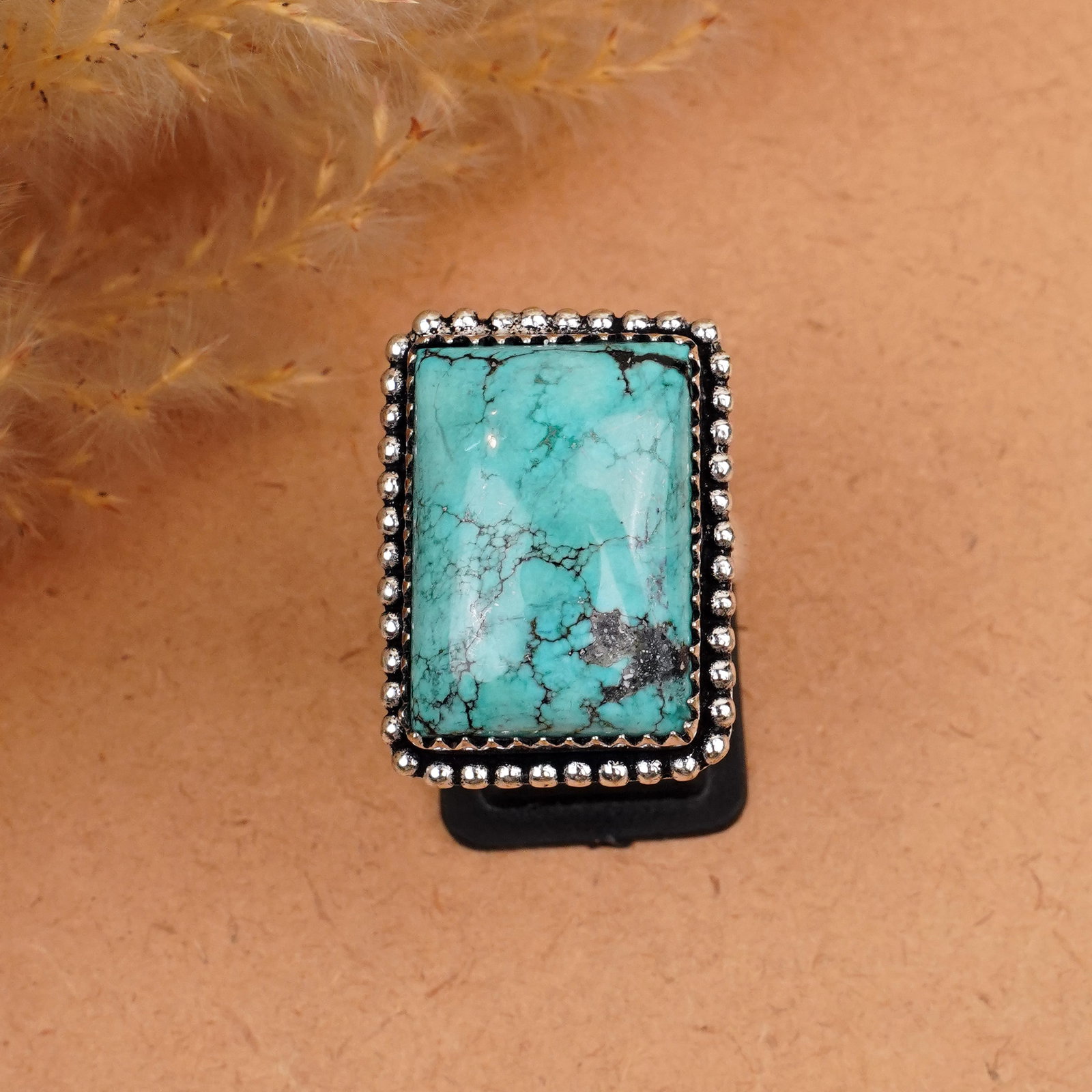 Natural Turquoise Silver Plated Handmade Ring - 8MM: Product ID: 260410175354 Product - Handmade Silver Plated Ring Metal - 925 Sterling Silver Plated Ring Size - 8MM Gemstone - Turquoise Gemstone Origin - Tibet Gemstone Size - 2X1.5 CM Gemstone Shape -