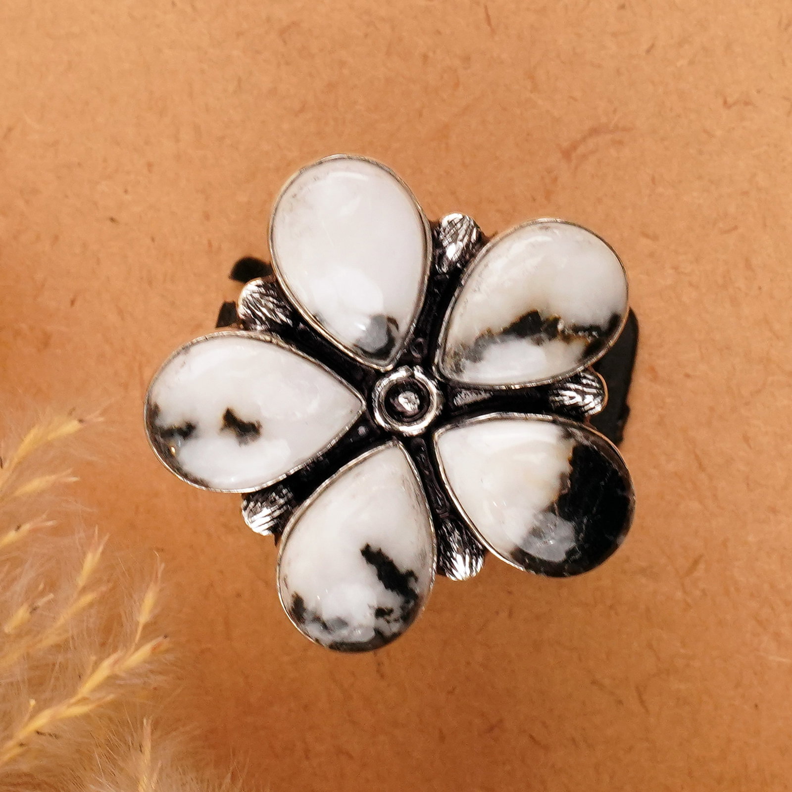 Natural Zebra Jasper Silver Plated Handmade Ring - 6MM: Product ID: 260410162306 Product - Handmade Silver Plated Ring Metal - 925 Sterling Silver Plated Ring Size - 6MM Gemstone - Zebra Jasper Gemstone Origin - Africa Gemstone Size - 10X14 MM ( 5 Stone ) 
