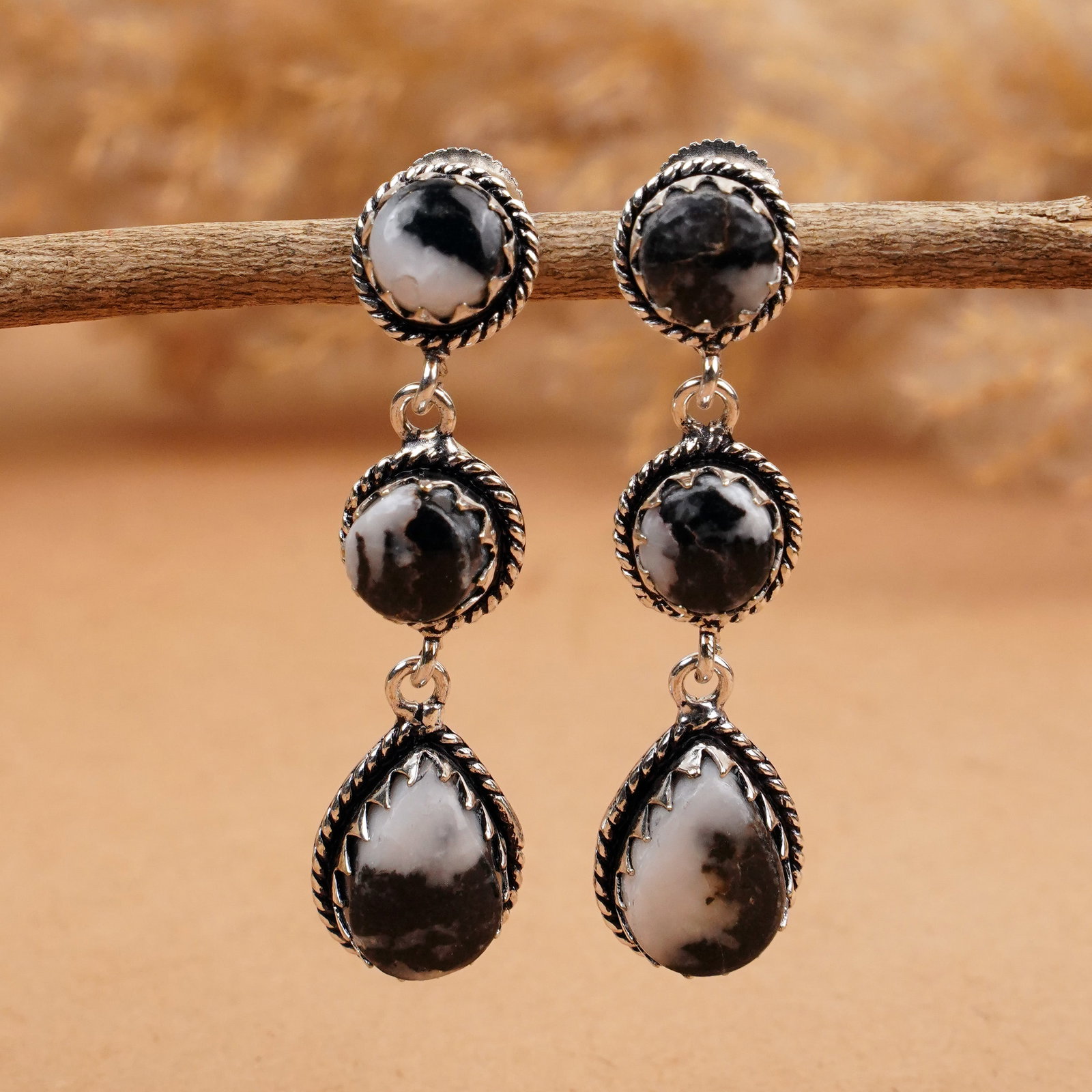 Natural Zebra Jasper Silver Plated Handmade Stud Earring: Product ID: 260410130255 Product - Handmade Silver Plated Stud Earring Metal - 925 Sterling Silver Plated Earring Type - Stud Gemstone - Zebra Jasper Gemstone Origin - Africa Gemstone Size - 10X14 MM 