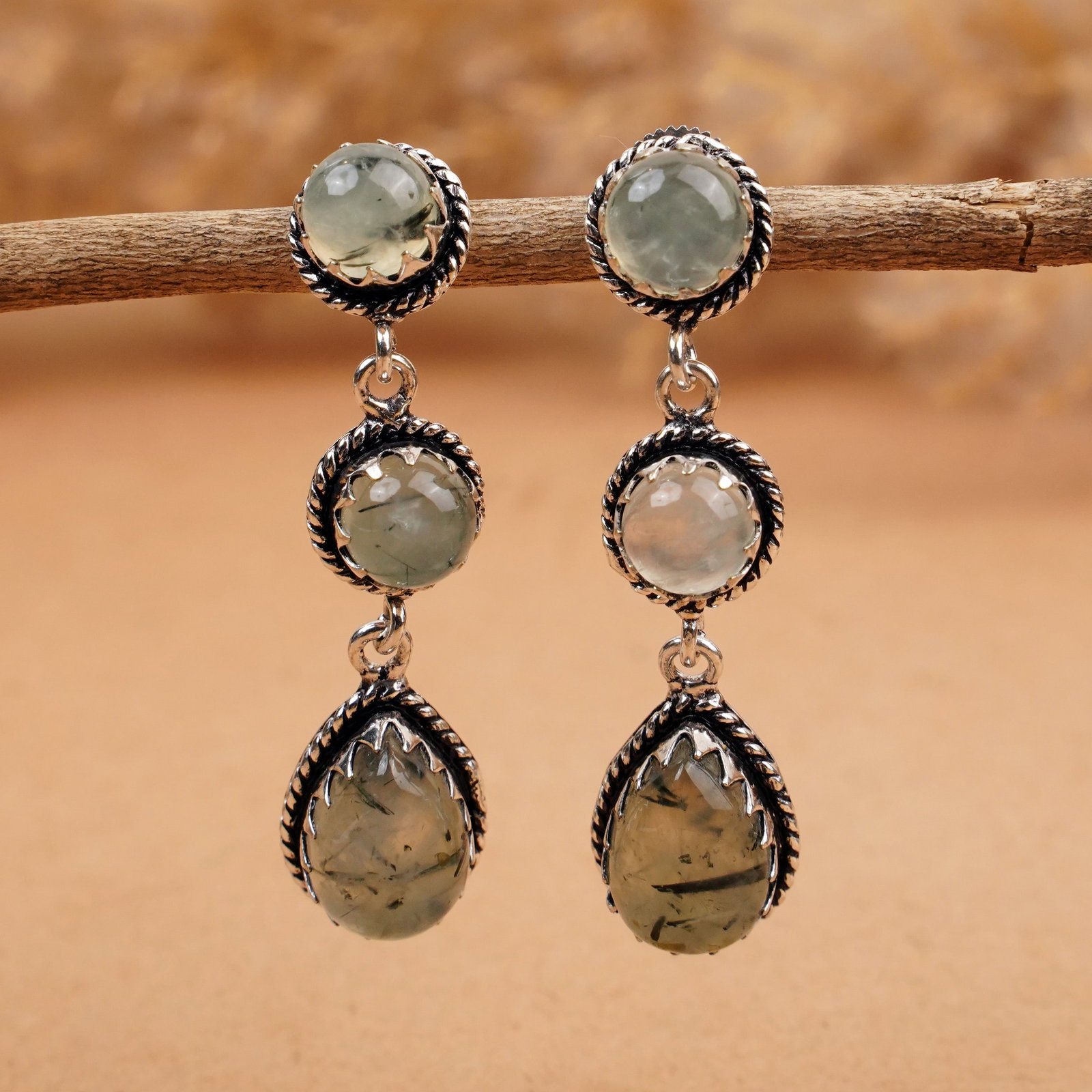 Natural Prehnite Silver Plated Handmade Stud Earring: Product ID: 260410125833 Product - Handmade Silver Plated Stud Earring Metal - 925 Sterling Silver Plated Earring Type - Stud Gemstone - Prehnite Gemstone Origin - South Africa Gemstone Size - 10X14 M