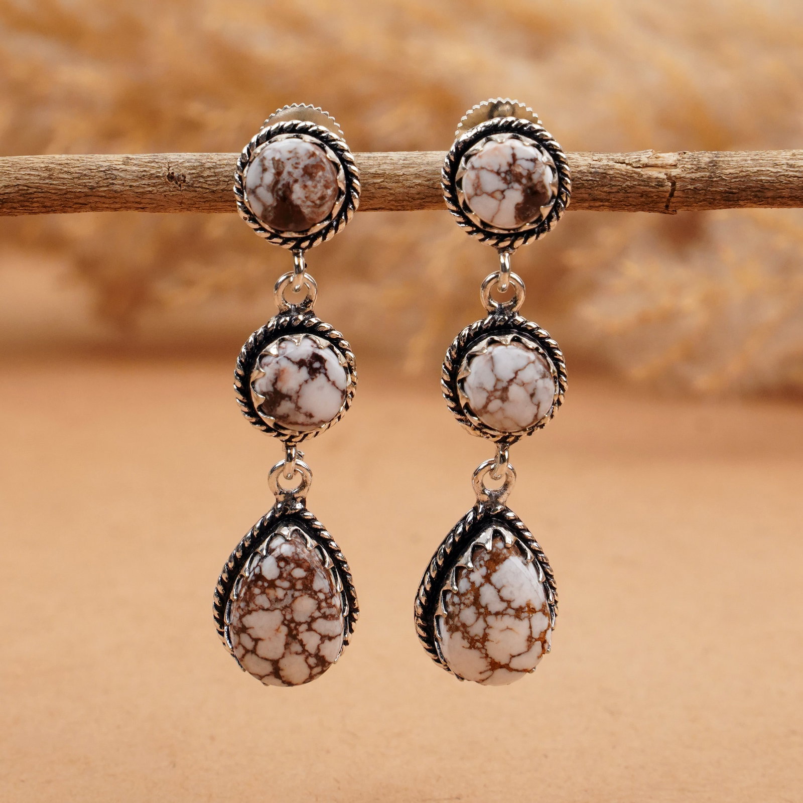 Natural Wild Horse Silver Plated Handmade Stud Earring: Product ID: 260410125742 Product - Handmade Silver Plated Stud Earring Metal - 925 Sterling Silver Plated Earring Type - Stud Gemstone - Wild Horse Gemstone Origin - United States Gemstone Size - 10X1