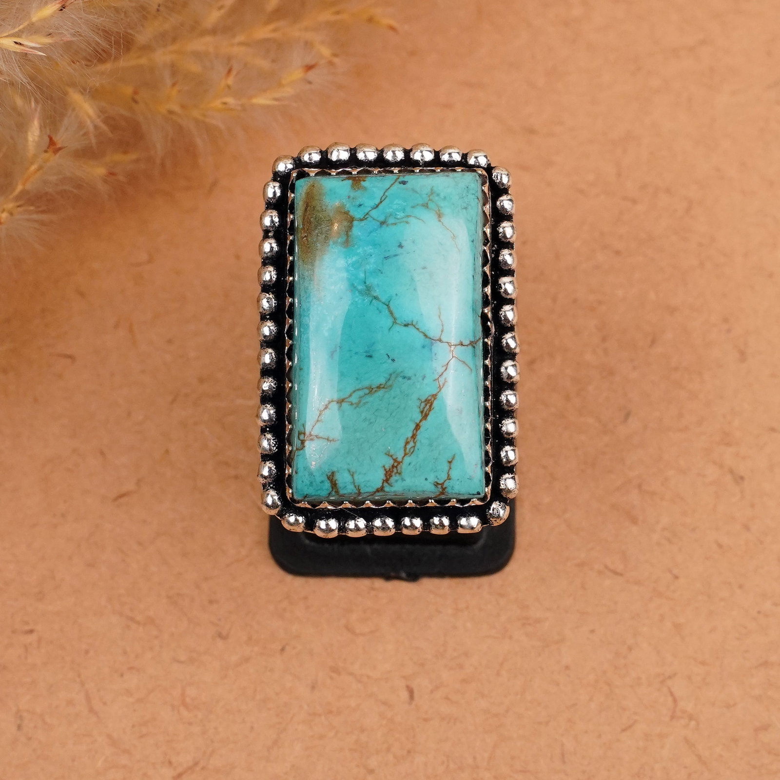 Natural Turquoise Silver Plated Handmade Ring - 7MM: Product ID: 260410181539 Product - Handmade Silver Plated Ring Metal - 925 Sterling Silver Plated Ring Size - 7MM Gemstone - Turquoise Gemstone Origin - Tibet Gemstone Size - 2X1 CM Gemstone Shape - S