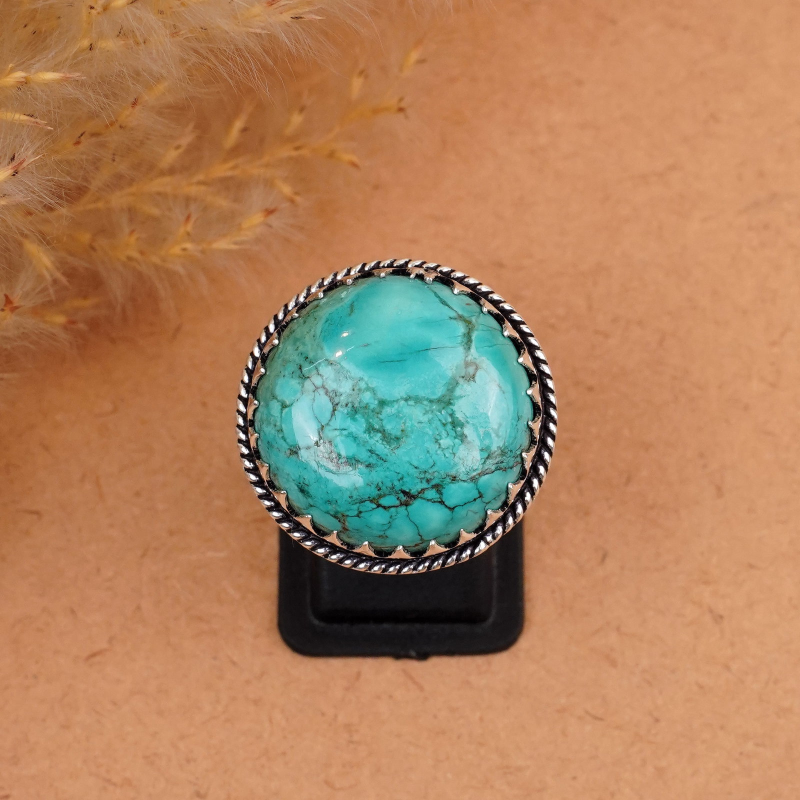 Natural Turquoise Silver Plated Handmade Ring - 7MM: Product ID: 260410180755 Product - Handmade Silver Plated Ring Metal - 925 Sterling Silver Plated Ring Size - 7MM Gemstone - Turquoise Gemstone Origin - Tibet Gemstone Size - 18 MM Gemstone Shape - Ro