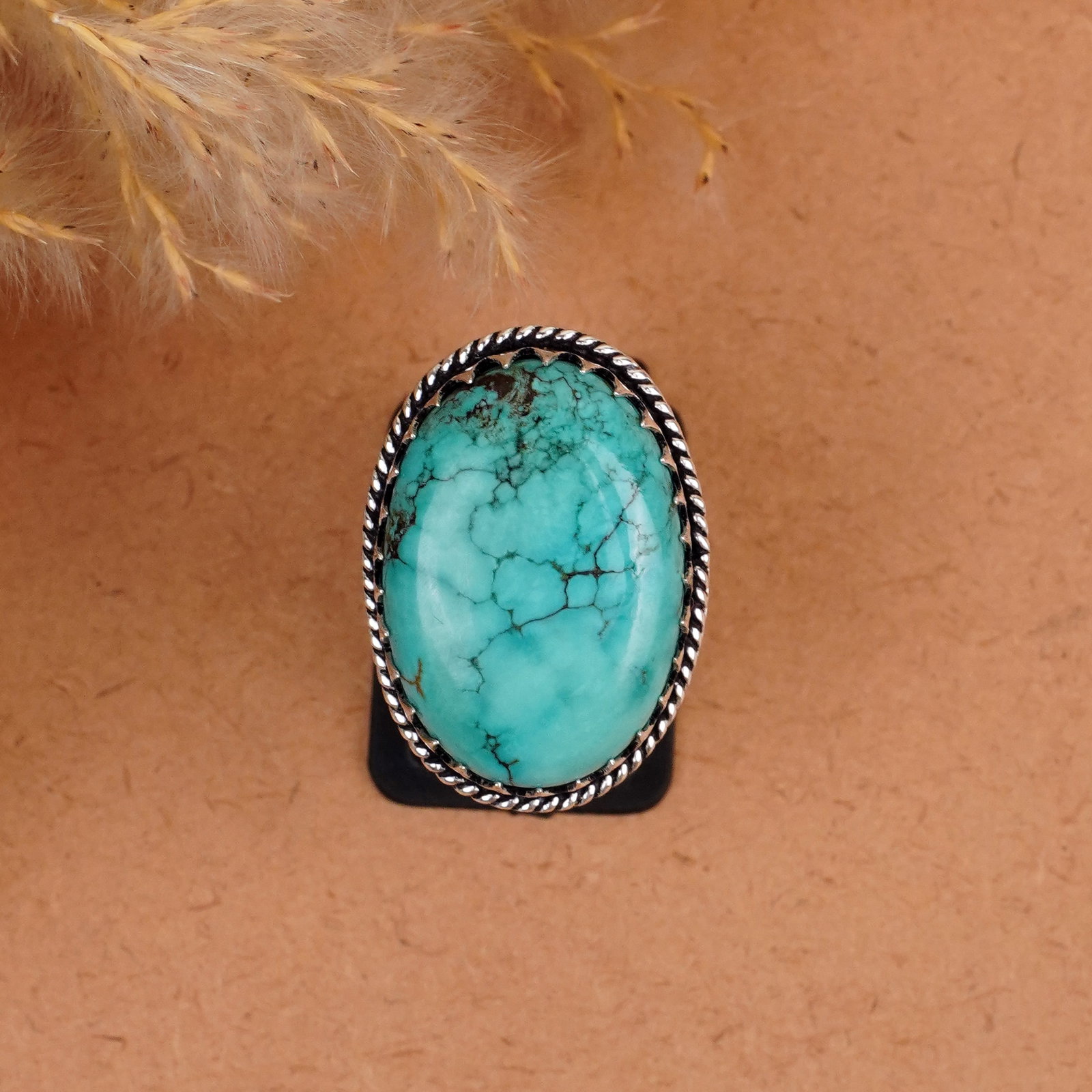 Natural Turquoise Silver Plated Handmade Ring - 7MM: Product ID: 260410183433 Product - Handmade Silver Plated Ring Metal - 925 Sterling Silver Plated Ring Size - 7MM Gemstone - Turquoise Gemstone Origin - Tibet Gemstone Size - 22X18 MM Gemstone Shape -