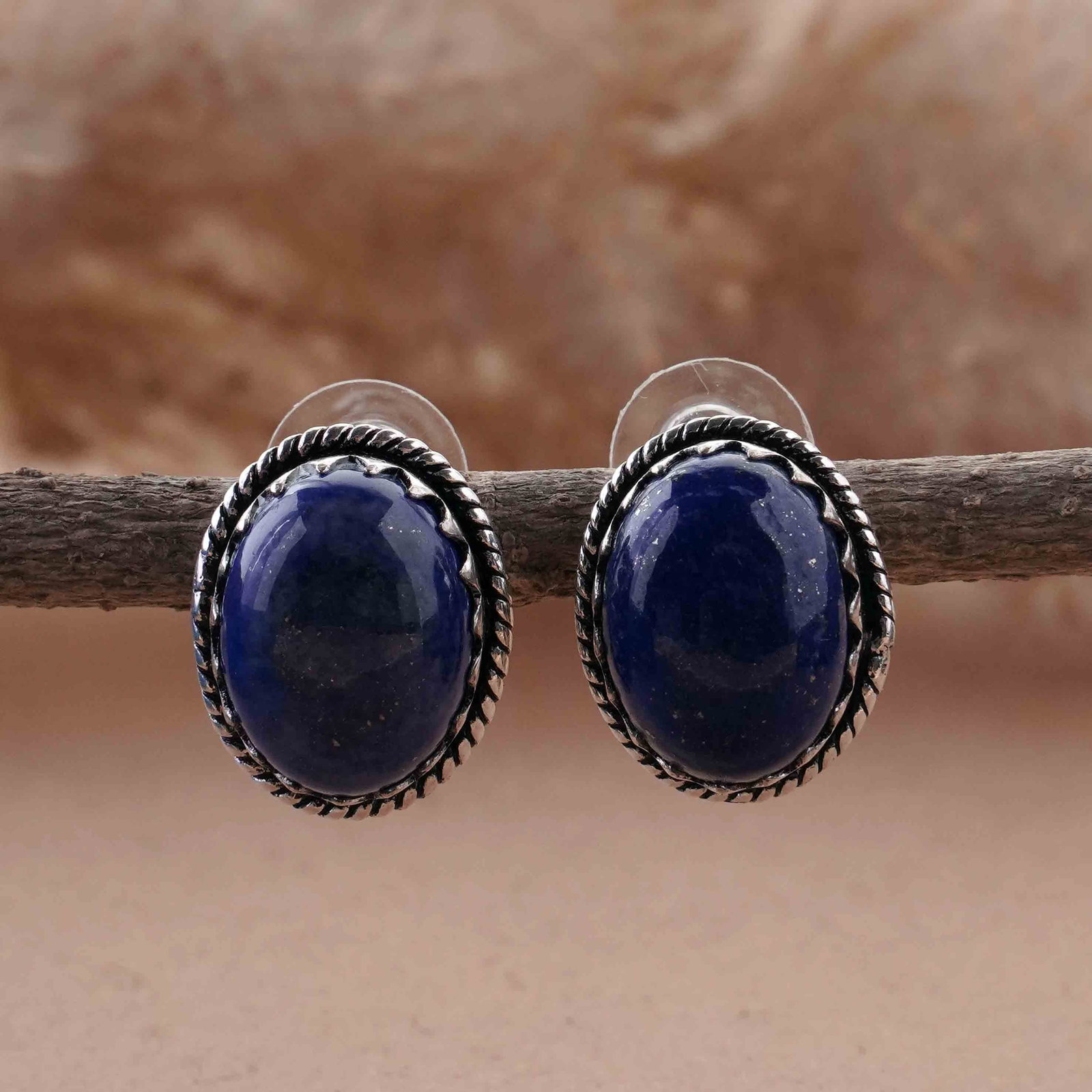 Natural Lapis Lazuli Silver Plated Handmade Stud Earring: Product ID: 260417162829 Product - Handmade Silver Plated Stud Earring Metal - 92.5 Sterling Silver Plated Earring Type - Stud Gemstone - Lapis Lazuli Gemstone Origin - Afghanistan Gemstone Size - 12X