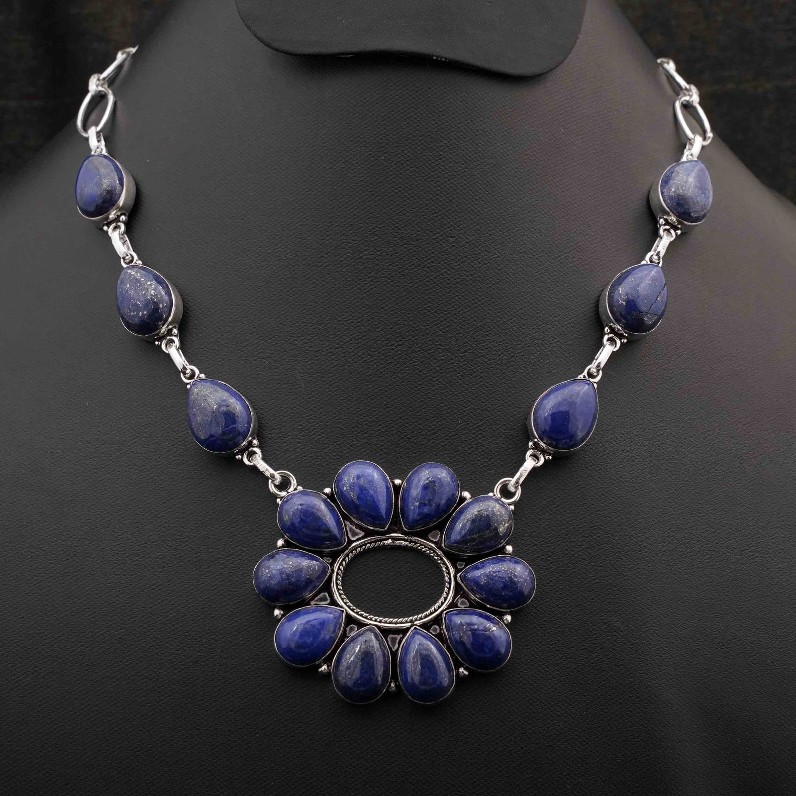 Natural Lapis Lazuli Silver Plated Handmade Choker Necklace (1 of 3)