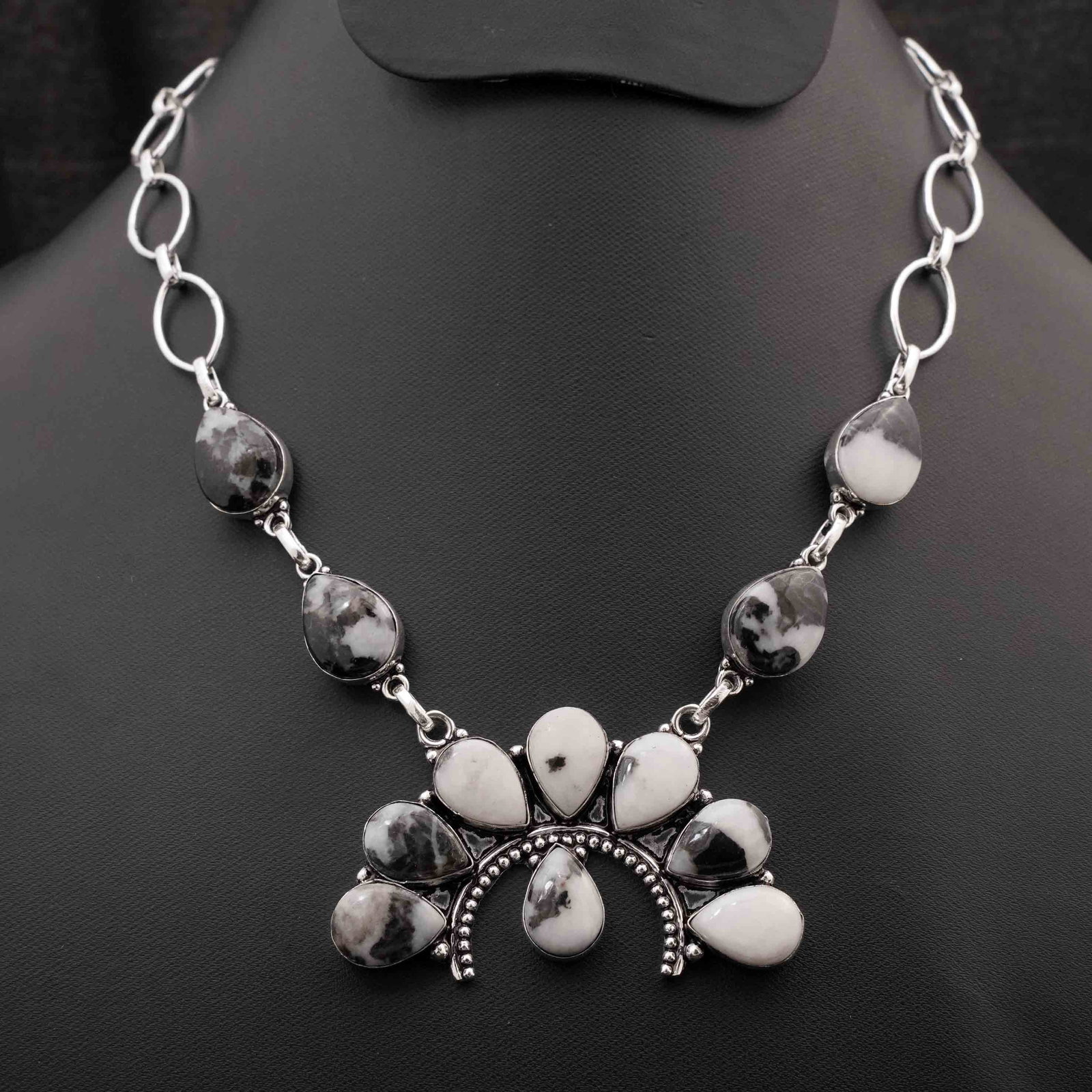 Natural Zebra Jasper Silver Plated Handmade Choker Necklace (1 of 3)