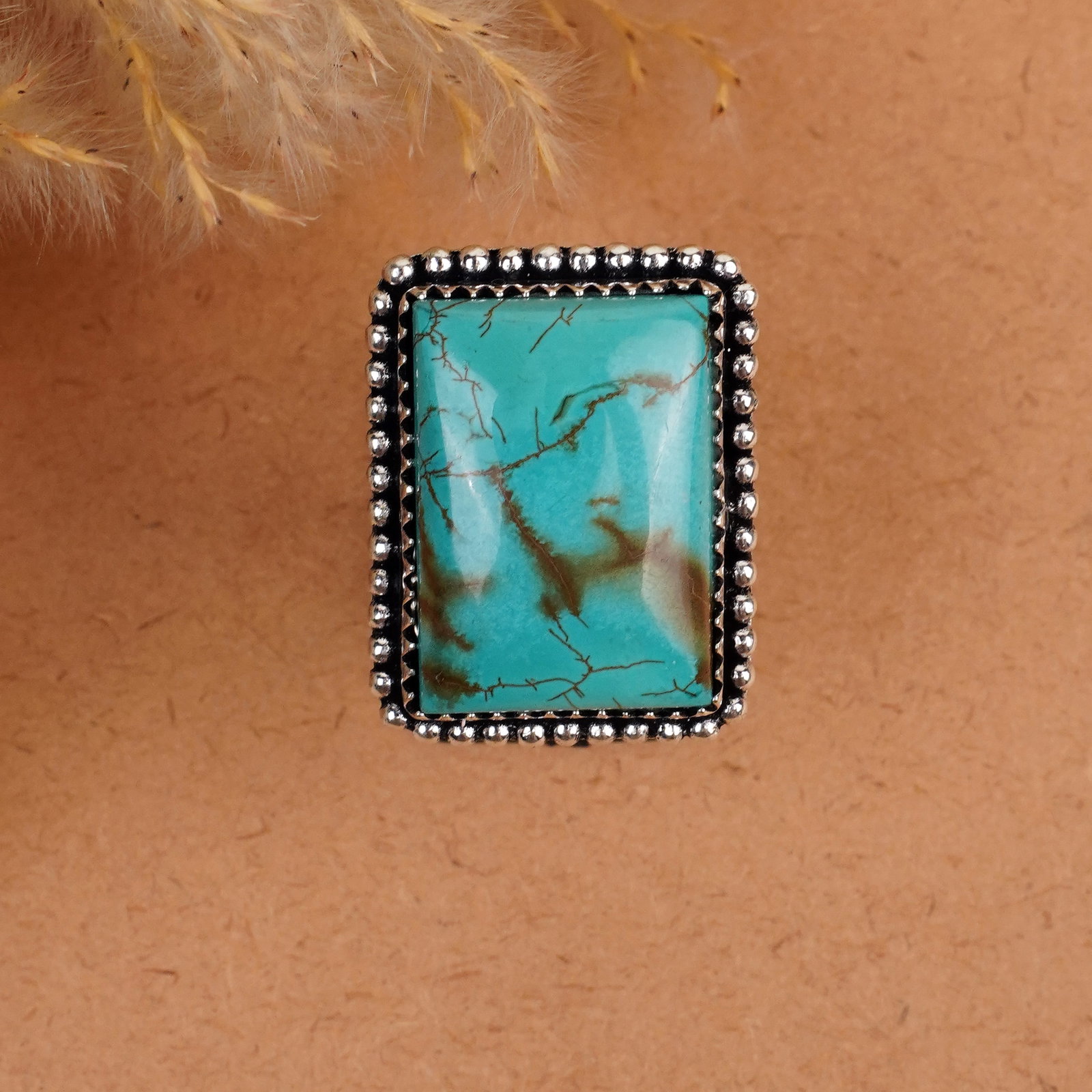 Natural Turquoise Silver Plated Handmade Ring - 9MM: Product ID: 260410185912 Product - Handmade Silver Plated Ring Metal - 92.5 Sterling Silver Plated Ring Size - 9MM Gemstone - Turquoise Gemstone Origin - Tibet Gemstone Size - 2X1.5 CM Gemstone Shape 