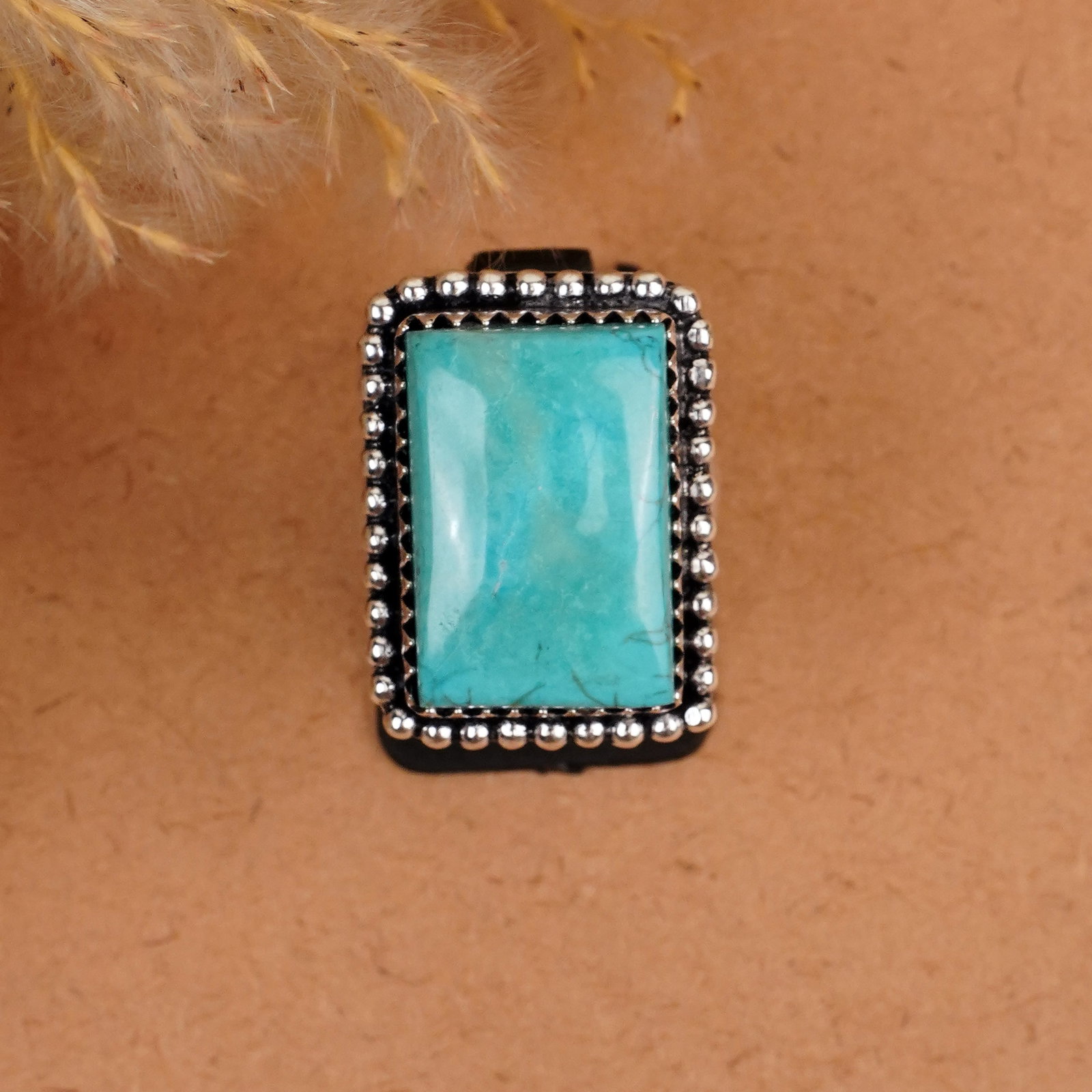 Natural Turquoise Silver Plated Handmade Ring - 7MM: Product ID: 260410184821 Product - Handmade Silver Plated Ring Metal - 92.5 Sterling Silver Plated Ring Size - 7MM Gemstone - Turquoise Gemstone Origin - Tibet Gemstone Size - 2X1 CM Gemstone Shape - 