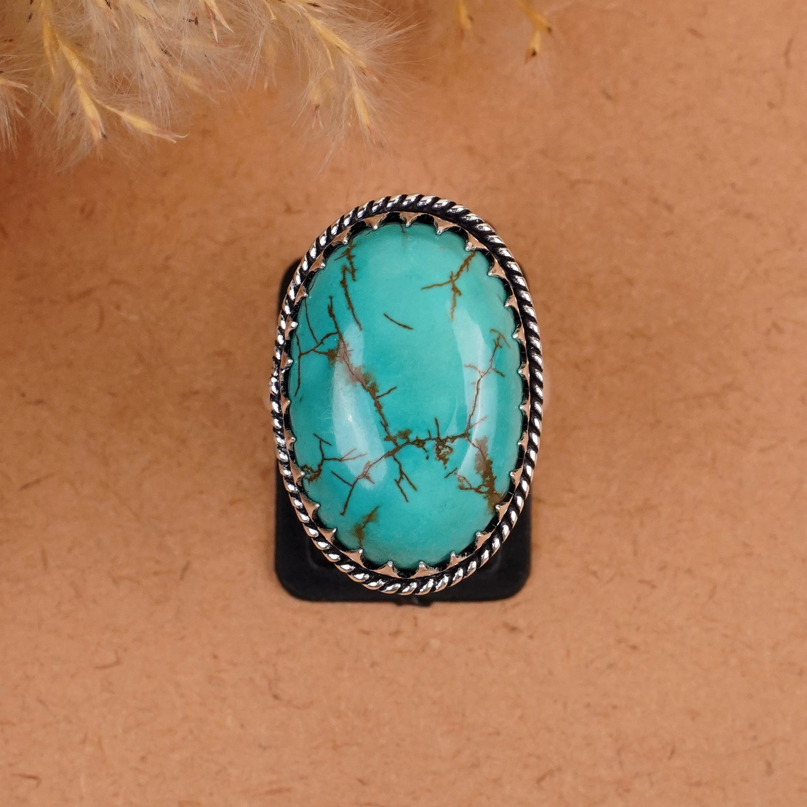 Natural Turquoise Silver Plated Handmade Ring - 8MM: Product ID: 260410182659 Product - Handmade Silver Plated Ring Metal - 92.5 Sterling Silver Plated Ring Size - 8MM Gemstone - Turquoise Gemstone Origin - Tibet Gemstone Size - 22X18 MM Gemstone Shape 