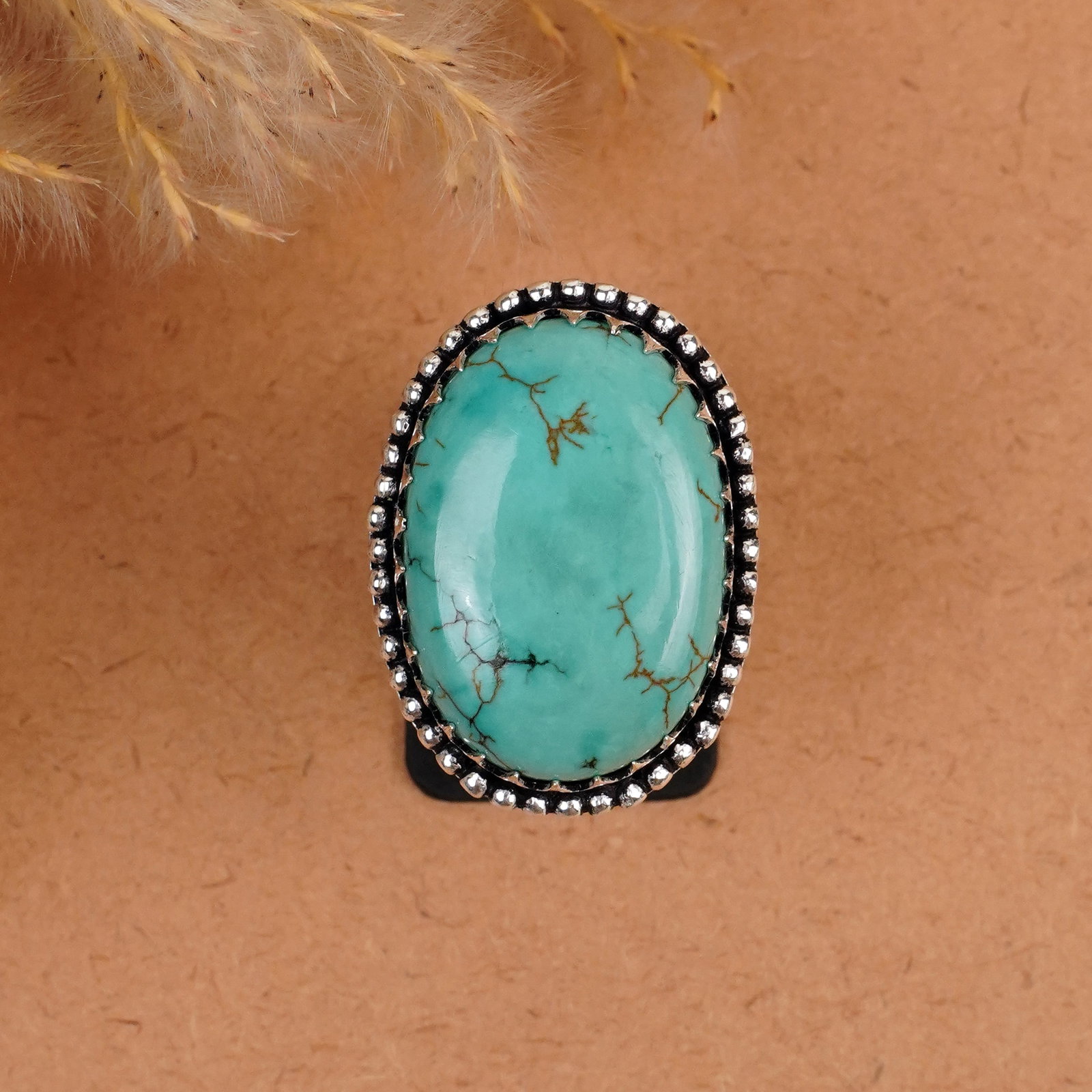 Natural Turquoise Silver Plated Handmade Ring - 8MM: Product ID: 260410182446 Product - Handmade Silver Plated Ring Metal - 92.5 Sterling Silver Plated Ring Size - 8MM Gemstone - Turquoise Gemstone Origin - Tibet Gemstone Size - 24X18 MM Gemstone Shape 