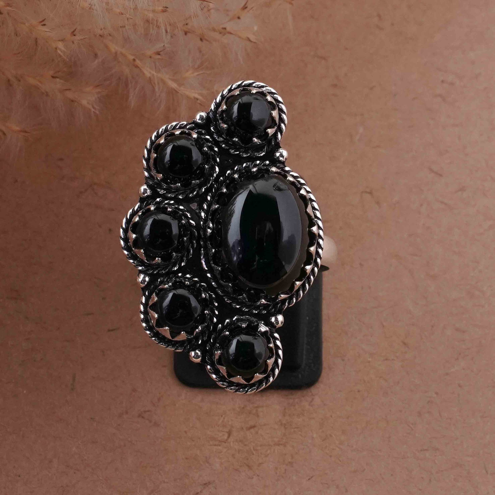 Natural Black Onyx Silver Plated Handmade Ring - 9MM: Product ID: 260418123538 Product - Handmade Silver Plated Ring Metal - 92.5 Sterling Silver Plated Ring Size - 9MM Gemstone - Black Onyx Gemstone Origin - India Gemstone Size - 10X14 MM ( 1 Stone ) / 
