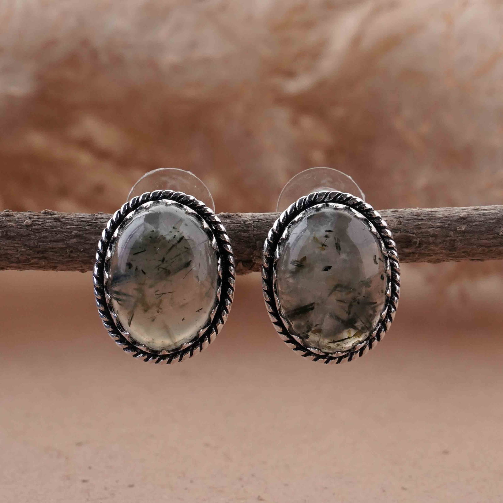 Natural Prehnite Silver Plated Handmade Stud Earring: Product ID: 260417162632 Product - Handmade Silver Plated Stud Earring Metal - 92.5 Sterling Silver Plated Earring Type - Stud Gemstone - Prehnite Gemstone Origin - South Africa Gemstone Size - 12X16 
