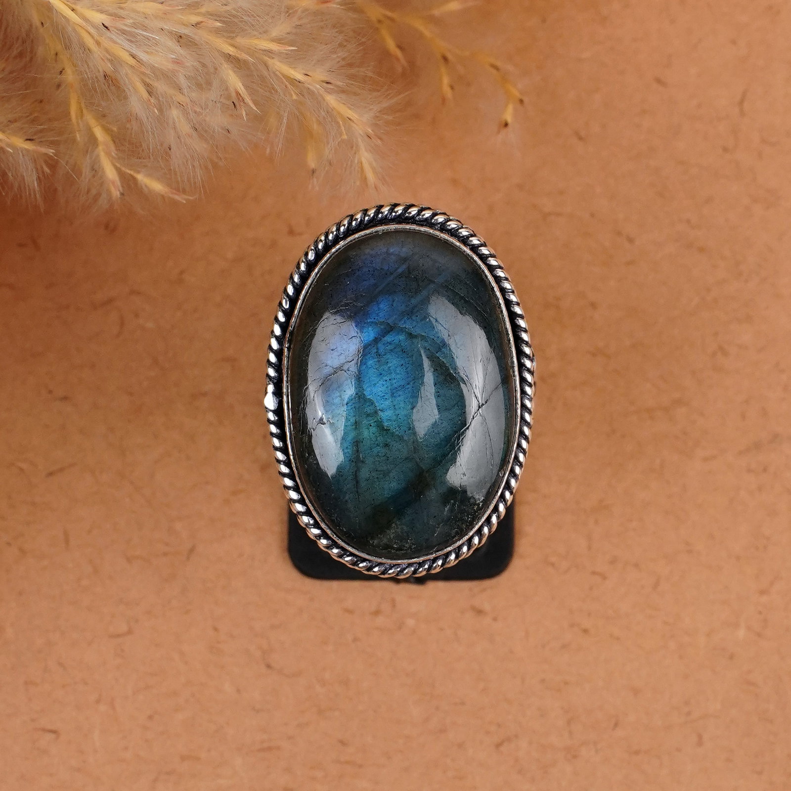 Natural Labradorite Silver Plated Handmade Ring - 9MM: Product ID: 260410190314 Product - Handmade Silver Plated Ring Metal - 92.5 Sterling Silver Plated Ring Size - 9MM Gemstone - Labradorite Gemstone Origin - Canada Gemstone Size - 24x20 MM Gemstone Sha