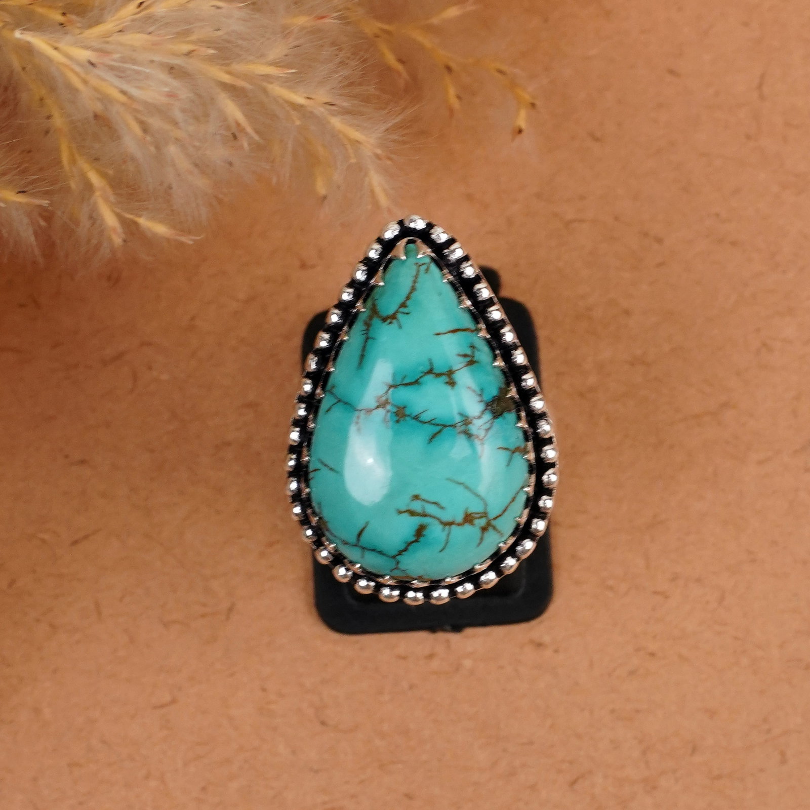 Natural Turquoise Silver Plated Handmade Ring - 7MM: Product ID: 260410190153 Product - Handmade Silver Plated Ring Metal - 92.5 Sterling Silver Plated Ring Size - 7MM Gemstone - Turquoise Gemstone Origin - Tibet Gemstone Size - 24x20 MM Gemstone Shape 