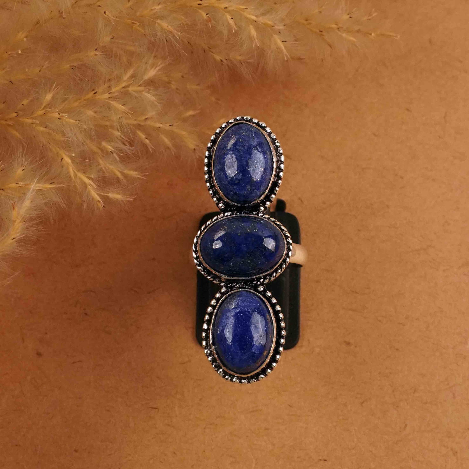 Natural Lapis Silver Plated Handmade Ring - 8MM: Product ID: 260412150248 Product - Handmade Silver Plated Ring Metal - 92.5 Sterling Silver Plated Ring Size - 8MM Gemstone - Lapis Lazuli Gemstone Origin - Afghanistan Gemstone Size - 10X14 MM ( 3 St