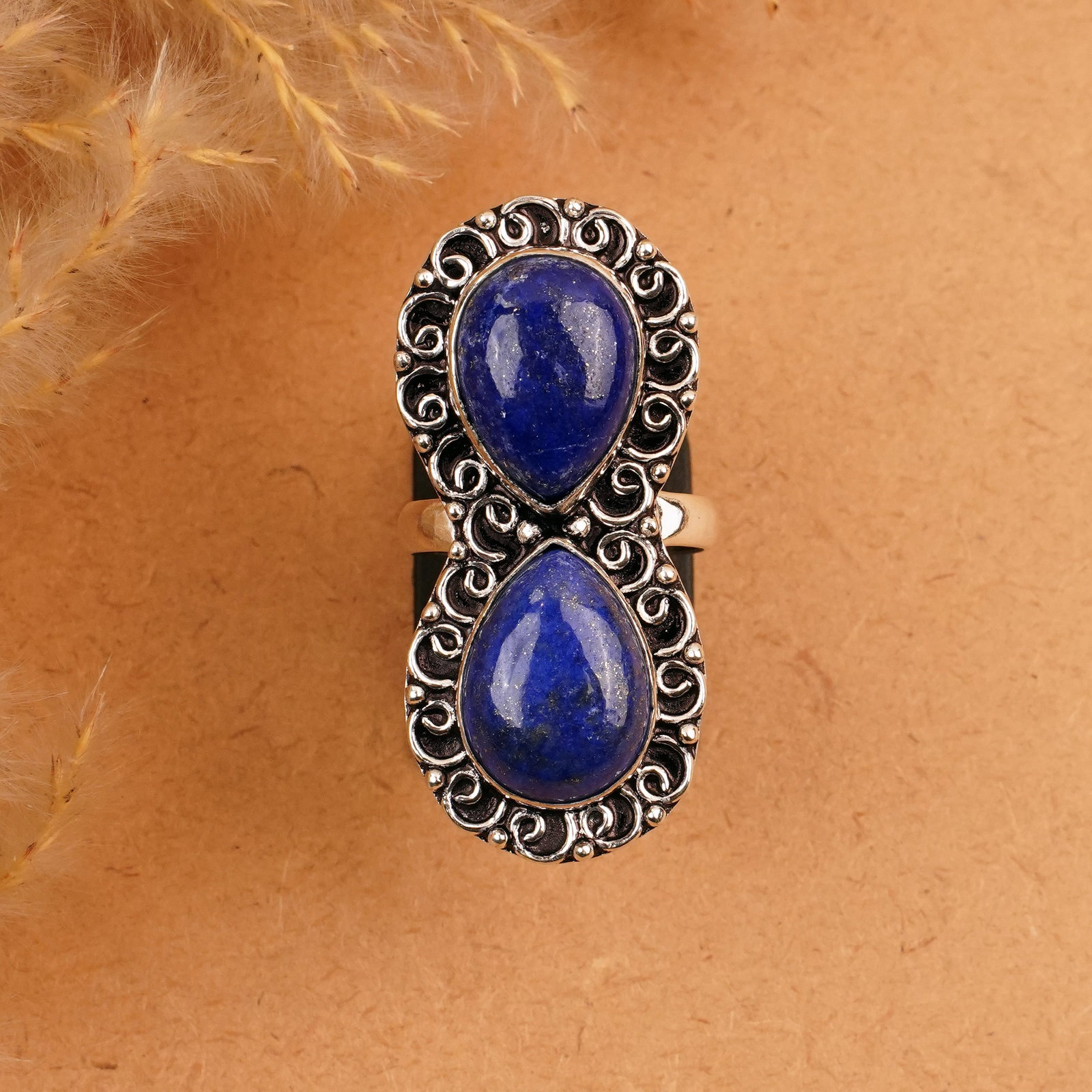 Natural Lapis Lazuli Silver Plated Handmade Ring - 10MM: Product ID: 260410161449 Product - Handmade Silver Plated Ring Metal - 92.5 Sterling Silver Plated Ring Size - 10MM Gemstone - Lapis Lazuli Gemstone Origin - Afghanistan Gemstone Size - 12X16 MM ( 2 S