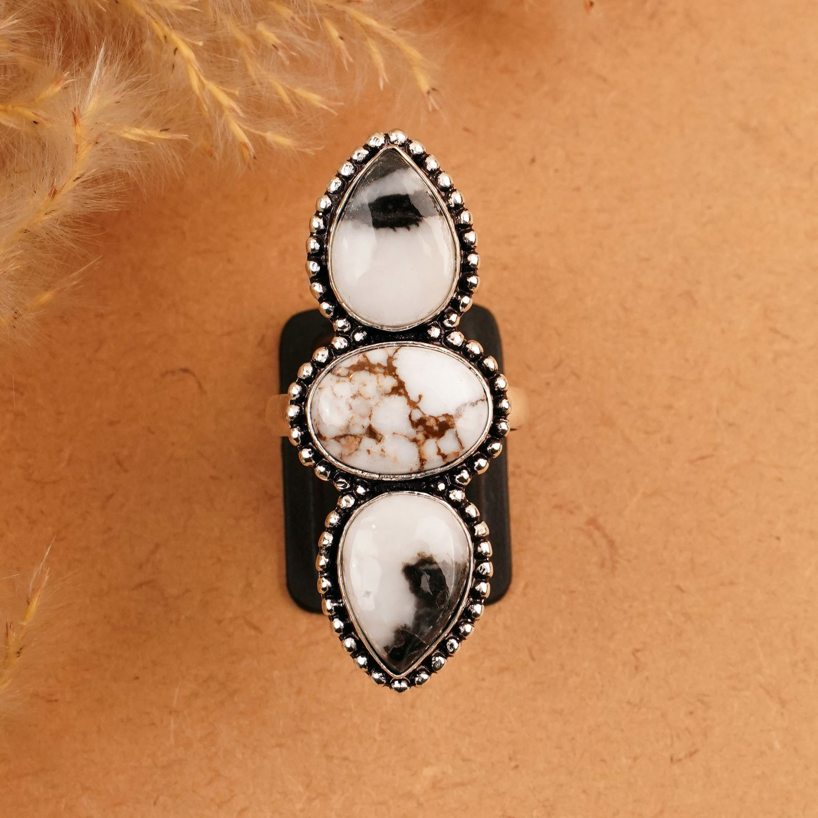 Natural Zebra Jasper & Wild Horse Silver Plated Handmade Ring - 9MM: Product ID: 260410155348 Product - Handmade Silver Plated Ring Metal - 92.5 Sterling Silver Plated Ring Size - 9MM Gemstone - Zebra Jasper & Wild Horse Gemstone Origin - Africa / United States Gemston