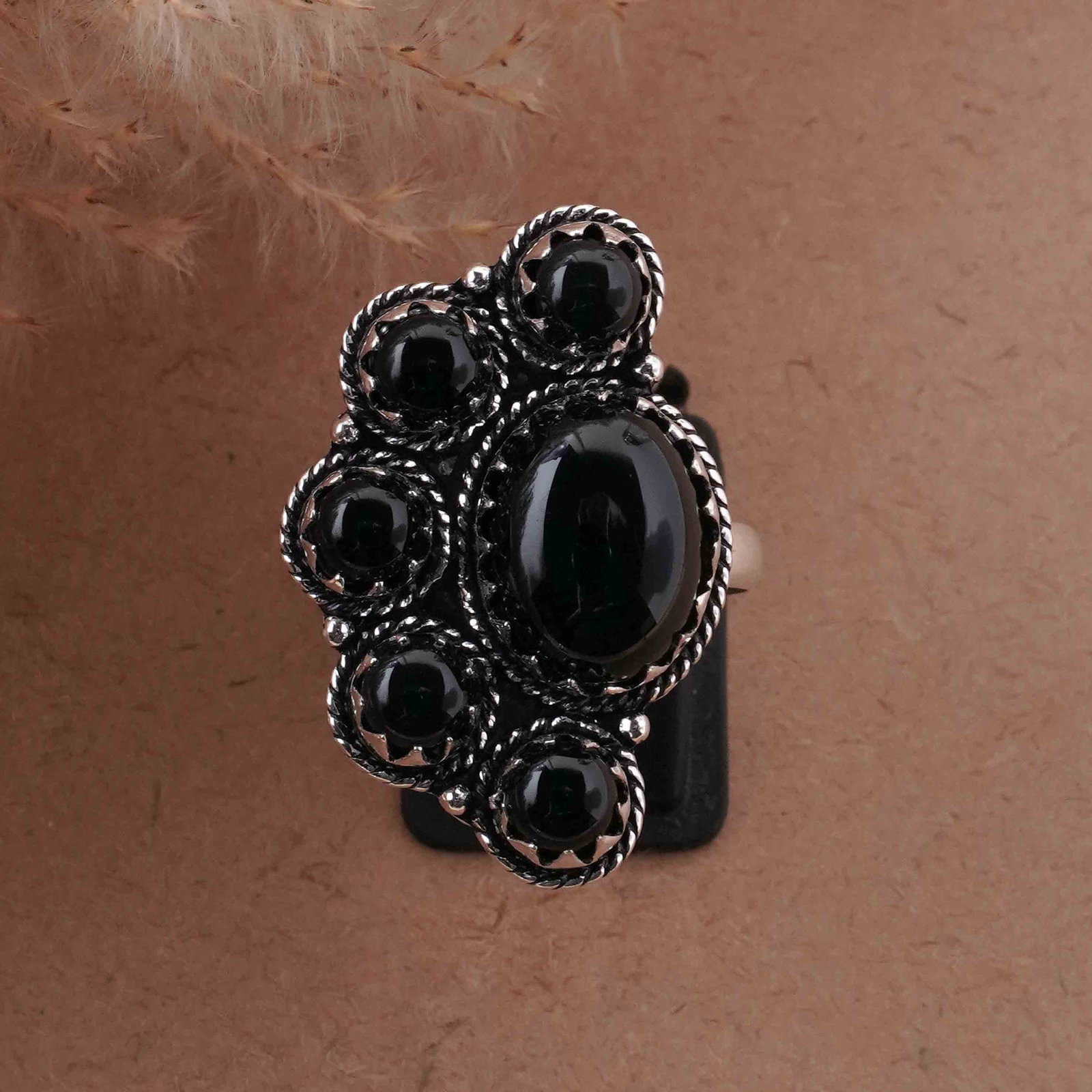 Natural Black Onyx Silver Plated Handmade Ring - 7MM: Product ID: 260418123753 Product - Handmade Silver Plated Ring Metal - 92.5 Sterling Silver Plated Ring Size - 7MM Gemstone - Black Onyx Gemstone Origin - India Gemstone Size - 10X14 MM ( 1 Stone ) / 