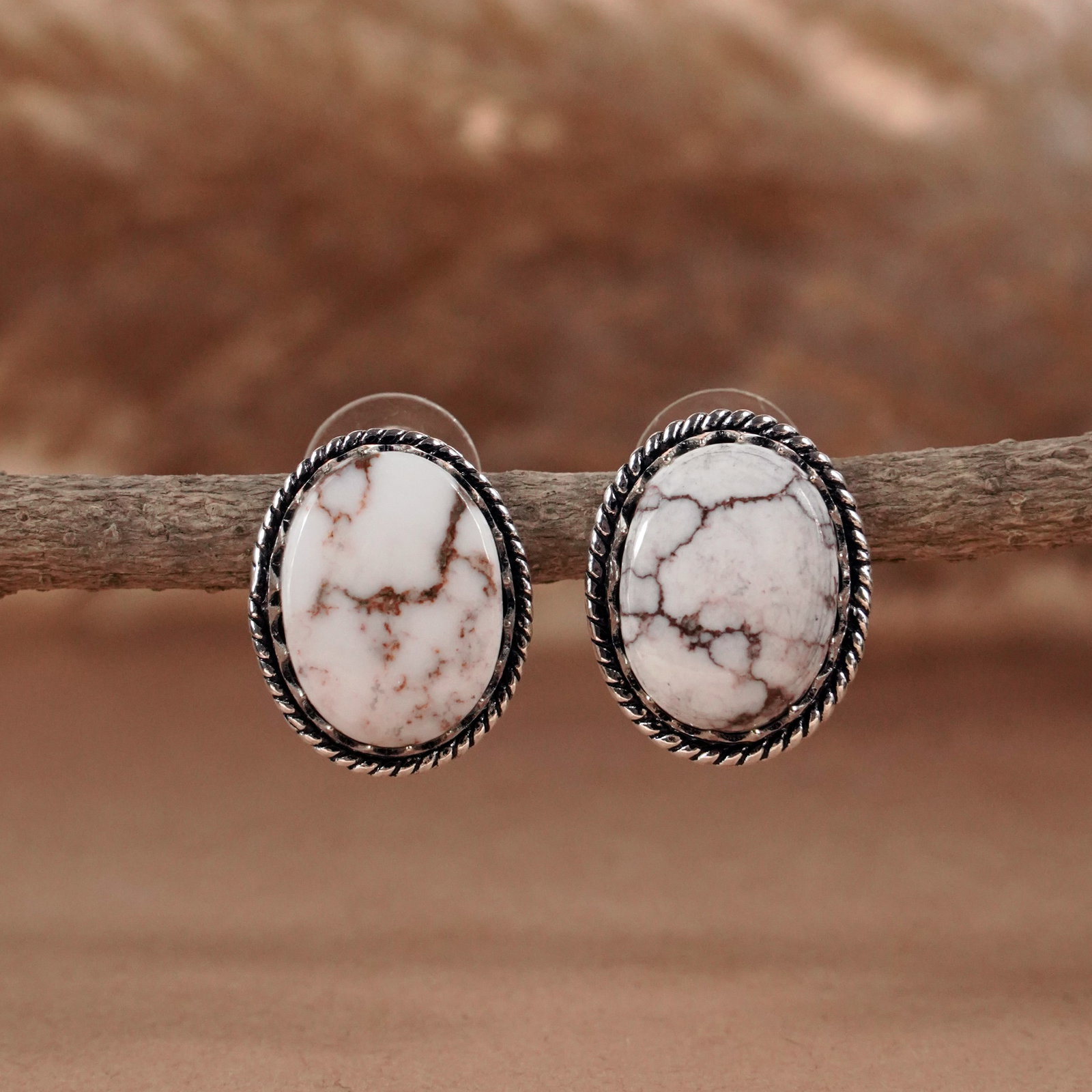 Natural Wild Horse Silver Plated Handmade Stud Earring: Product ID: 260503143627 Product - Handmade Silver Plated Stud Earring Metal - 92.5 Sterling Silver Plated Earring Type - Stud Gemstone - Wild Horse Gemstone Origin - United States Gemstone Size - 12X