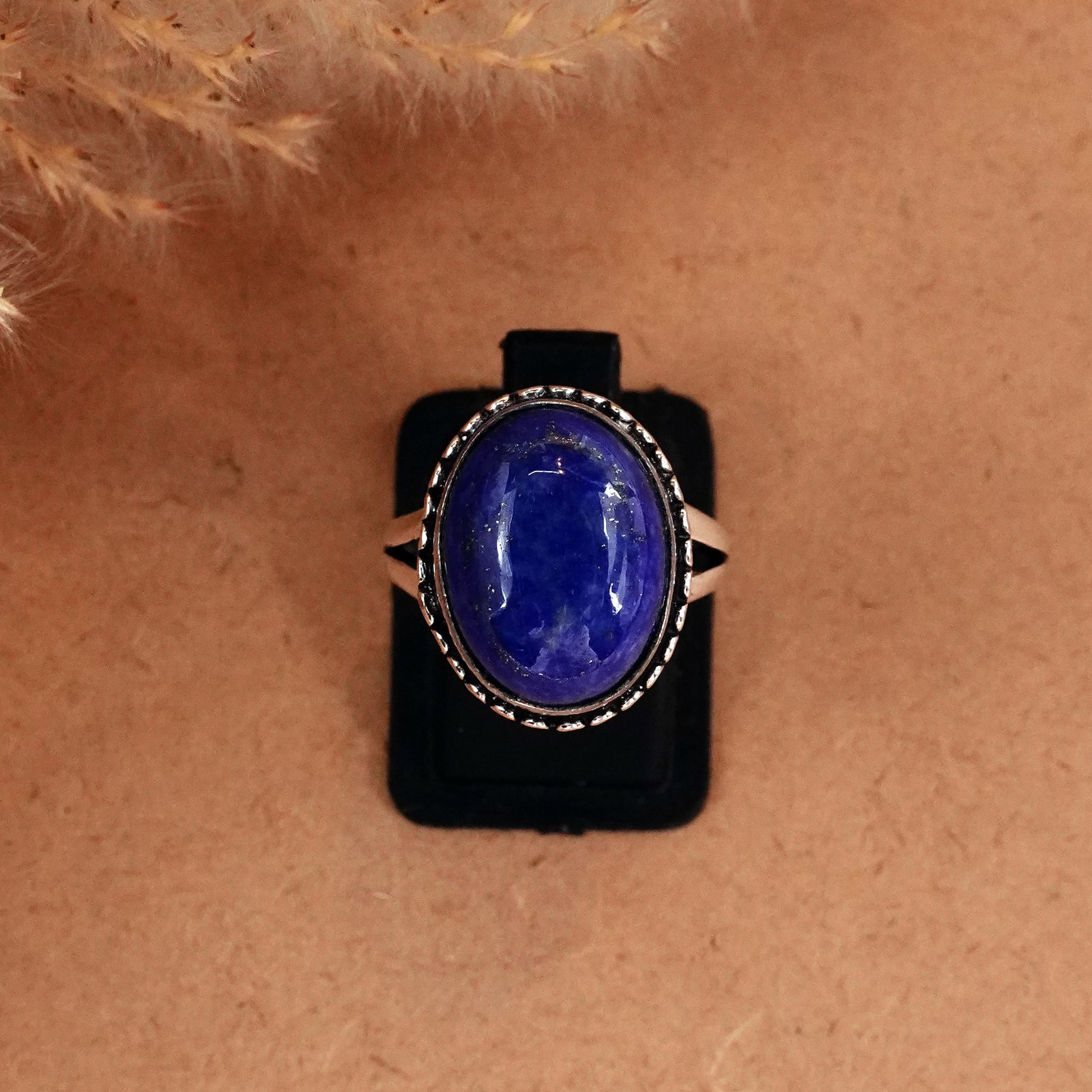 Natural Lapis Lazuli Silver Plated Handmade Ring - 7MM (1 of 3)