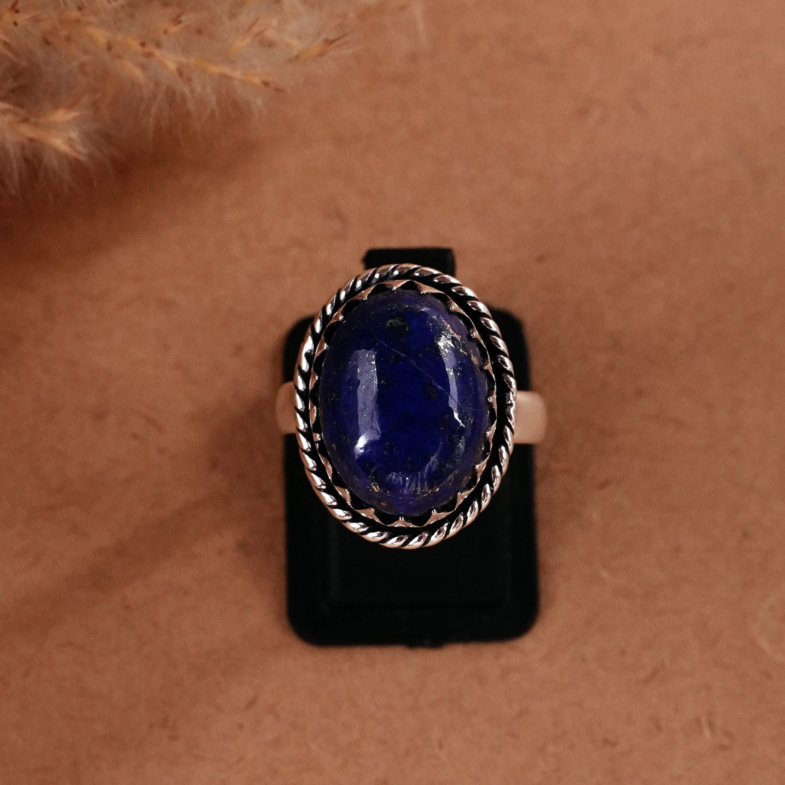 Natural Lapis Lazuli Silver Plated Handmade Ring - 7MM (1 of 3)