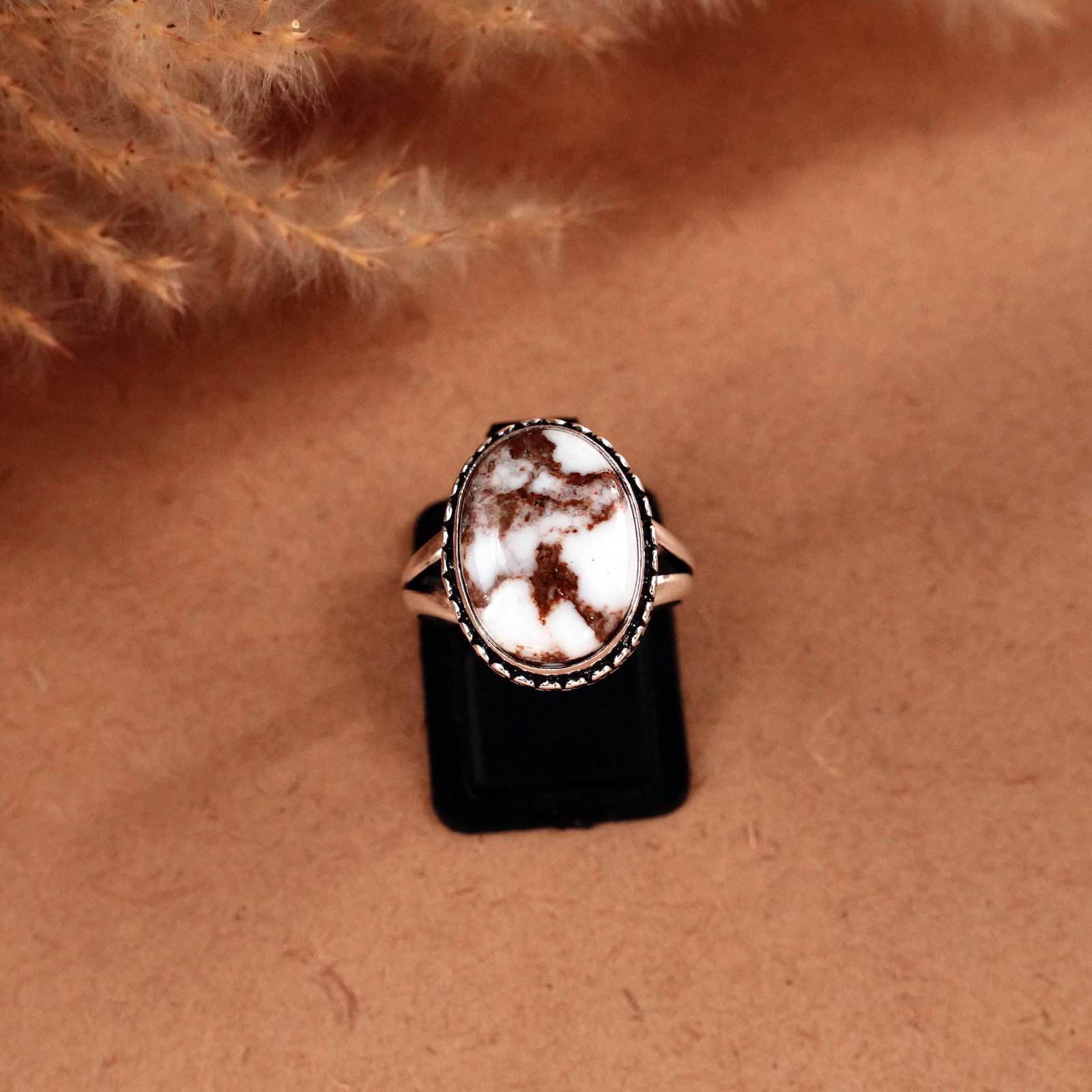 Natural Wild Horse Silver Plated Handmade Ring - 8MM: Product ID: 260510125226 Product - Handmade Silver Plated Ring Metal - 92.5 Sterling Silver Plated Ring Size - 8MM Gemstone - Wild Horse Gemstone Origin - United States Gemstone Size - 12X16 MM Gemsto
