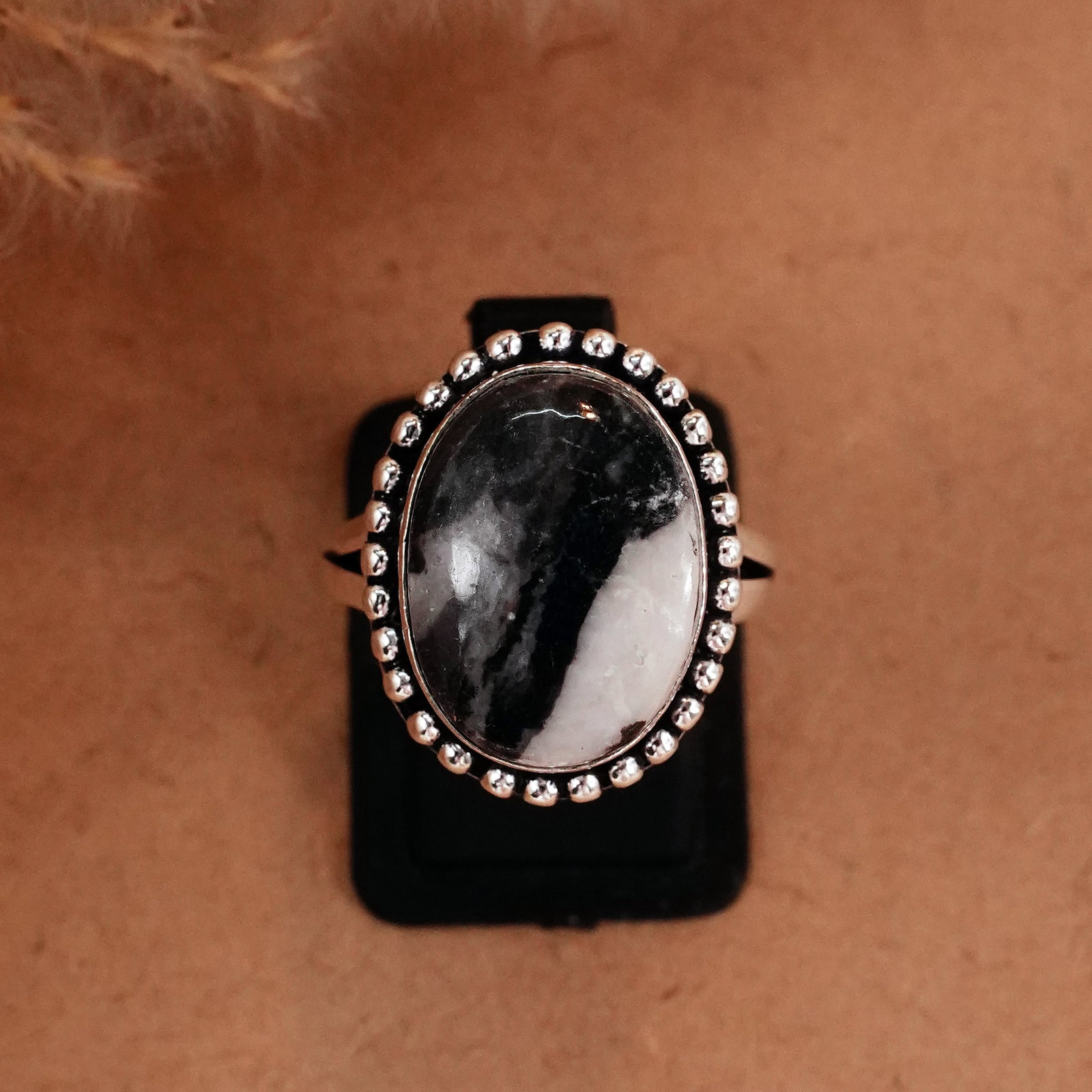 Natural Zebra Jasper Silver Plated Handmade Ring - 7.5MM: Product ID: 260510122644 Product - Handmade Silver Plated Ring Metal - 92.5 Sterling Silver Plated Ring Size - 7.5MM Gemstone - Zebra Jasper Gemstone Origin - Africa Gemstone Size - 12X16 MM Gemstone 