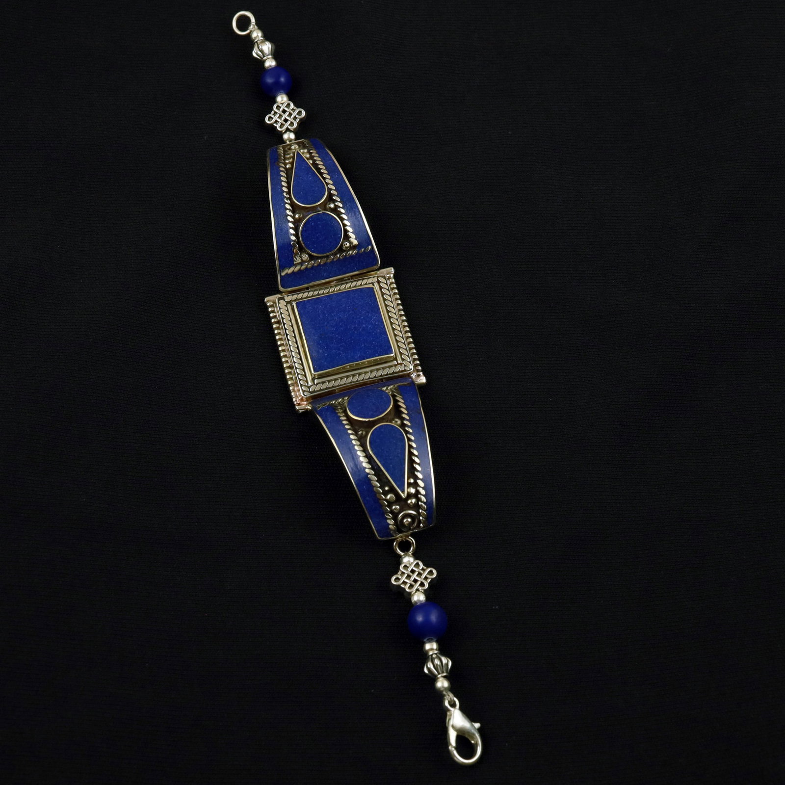 Afghani Natural Lapis Lazuli Handmade Bold Bracelet (1 of 3)