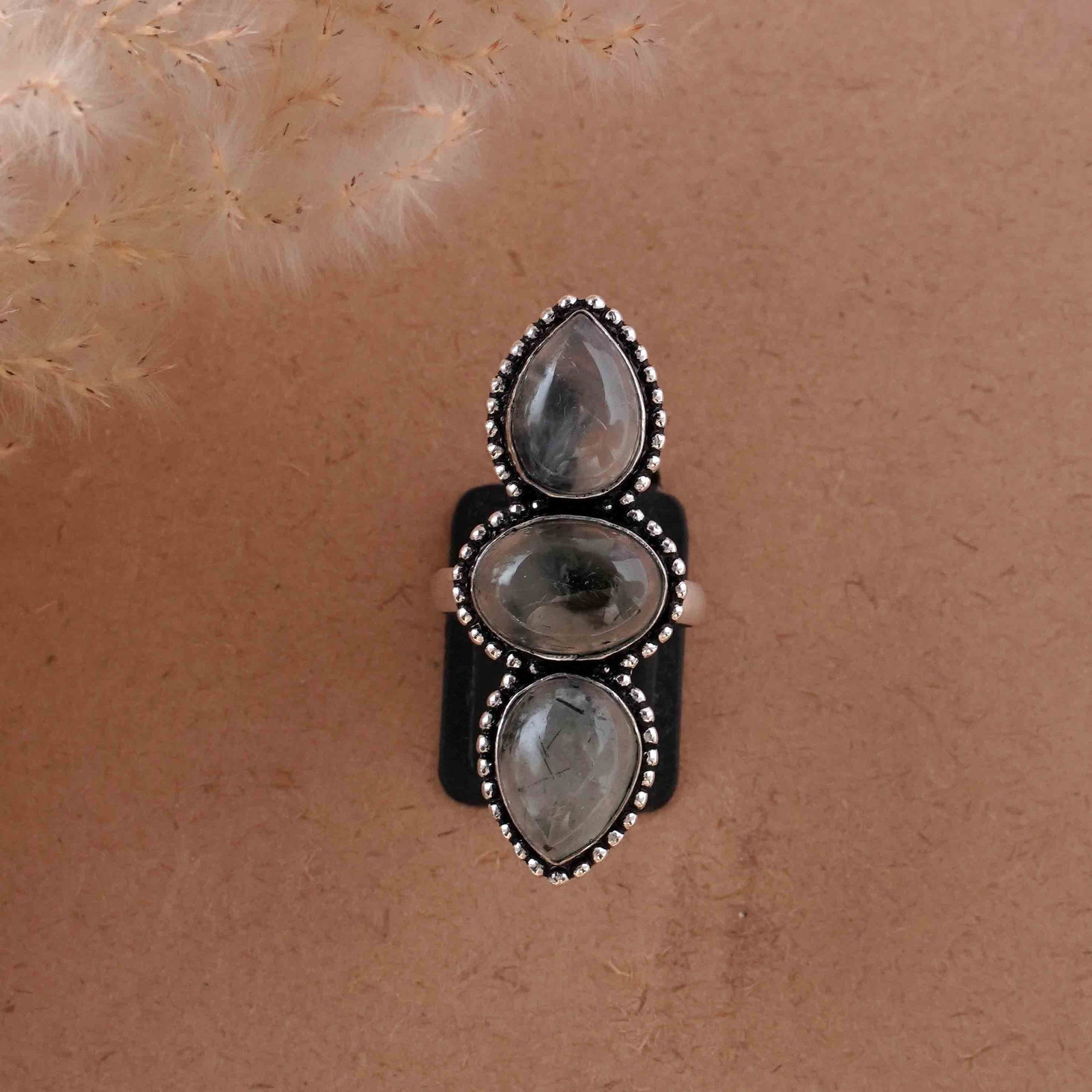Natural Prehnite Silver Plated Handmade Ring - 9MM: Product ID: 260430124955 Product - Handmade Silver Plated Ring Metal - 92.5 Sterling Silver Plated Ring Size - 9MM Gemstone - Perhnite Gemstone Origin - South Africa Gemstone Size - 10X14 MM ( 3 Stone
