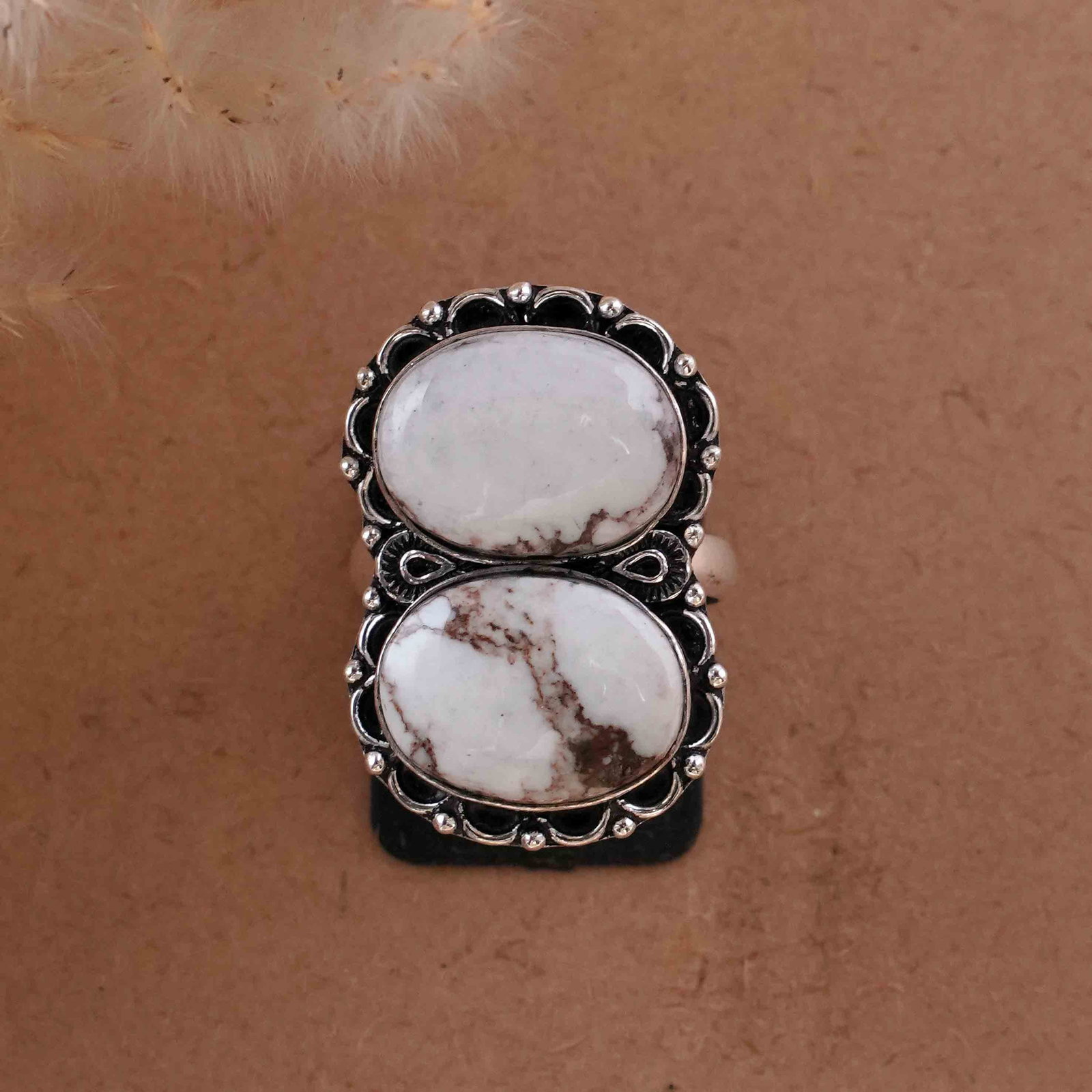 Natural Wild Horse Silver Plated Handmade Ring - 9MM: Product ID: 260430122655 Product - Handmade Silver Plated Ring Metal - 92.5 Sterling Silver Plated Ring Size - 9MM Gemstone - Wild Horse Gemstone Origin - United States Gemstone Size - 12X16 MM ( 2 St