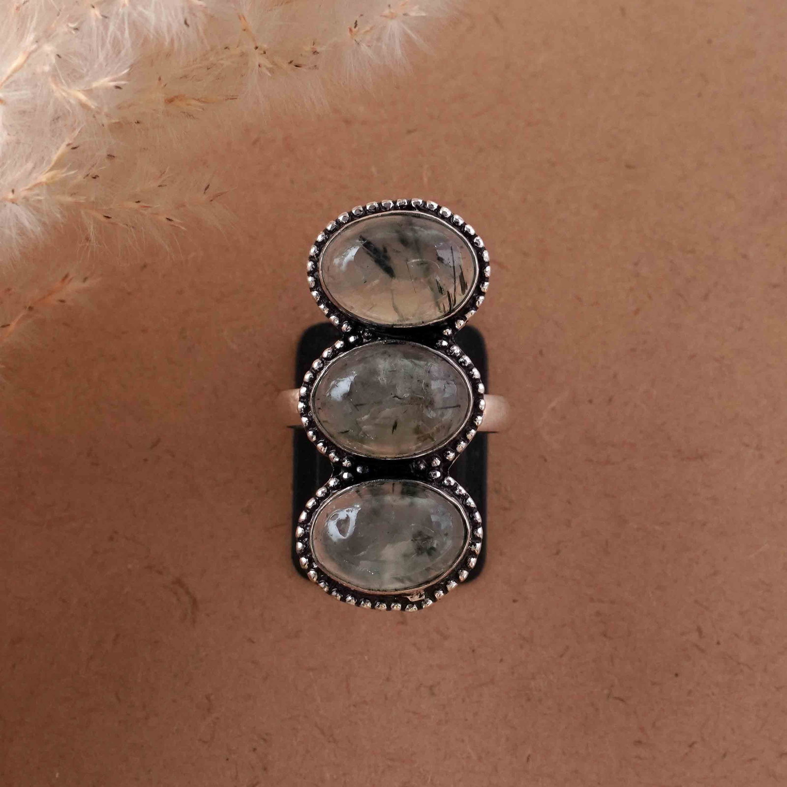 Natural Prehnite Silver Plated Handmade Ring - 10MM: Product ID: 260430121327 Product - Handmade Silver Plated Ring Metal - 92.5 Sterling Silver Plated Ring Size - 10MM Gemstone - Perhnite Gemstone Origin - South Africa Gemstone Size - 10X14 MM ( 3 Ston