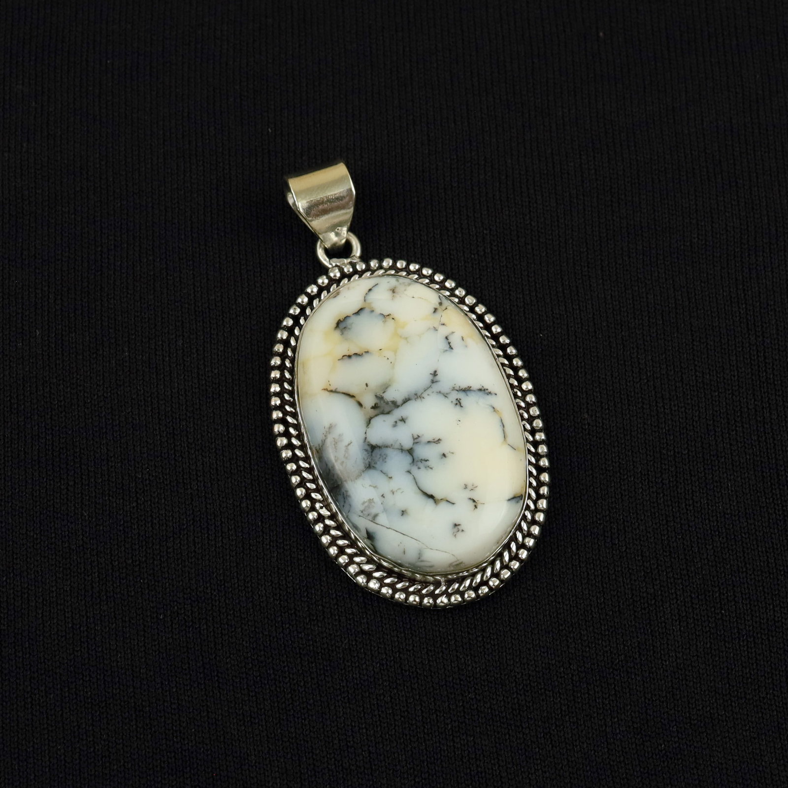 Natural Dendrite Opal Silver Plated Handmade Pendant (1 of 3)