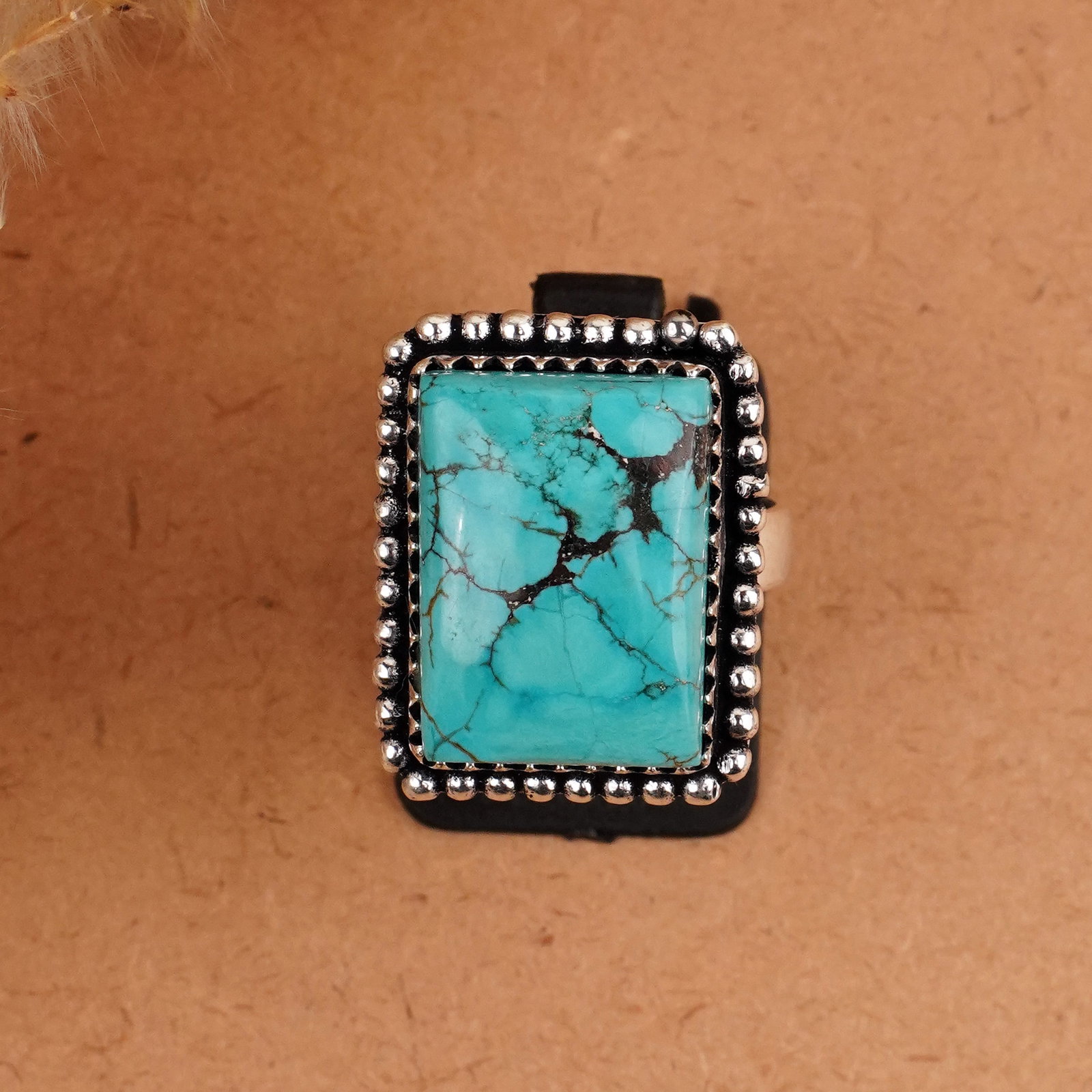 Natural Turquoise Silver Plated Handmade Ring - 8MM: Product ID: 260409150220 Product - Handmade Silver Plated Ring Metal - 92.5 Sterling Silver Plated Ring Size - 8MM Gemstone - Turquoise Gemstone Origin - Tibet Gemstone Size - 18X16 MM Gemstone Shape 