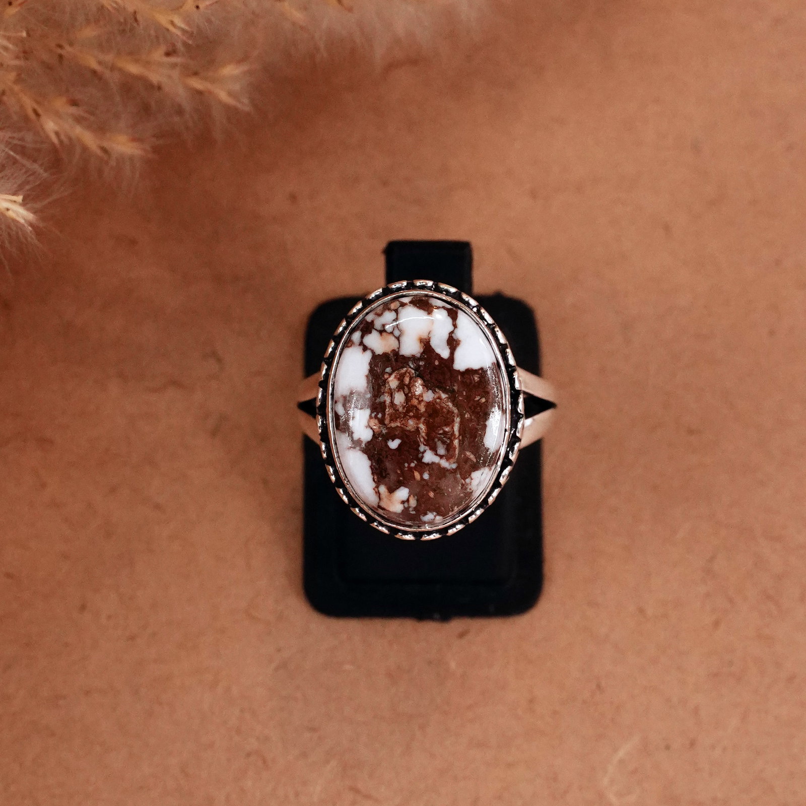 Natural 12X16MM Wild Horse Silver Plated Handmade Ring - 7MM: Product ID: 260510122836 Product - Handmade Silver Plated Ring Metal - 92.5 Sterling Silver Plated Ring Size - 7MM Gemstone - Wild Horse Gemstone Origin - United States Gemstone Size - 12X16 MM Gemsto
